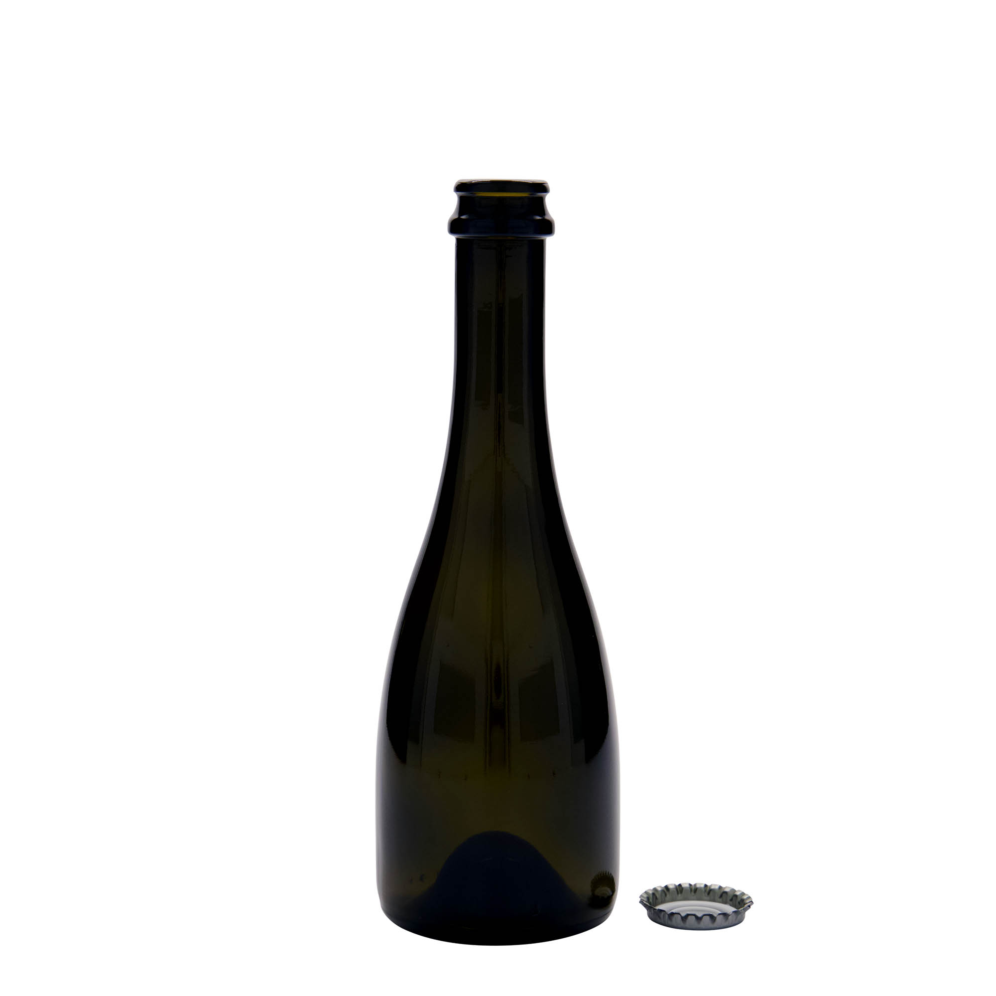 Sticlă de bere/șampanie 330 ml „Tosca”, sticlă, verde antichizat, gât: capac tip crown cork Sticlă de bere/șampanie 330 ml „Tosca”, sticlă, verde antichizat, gât: capac tip crown cork