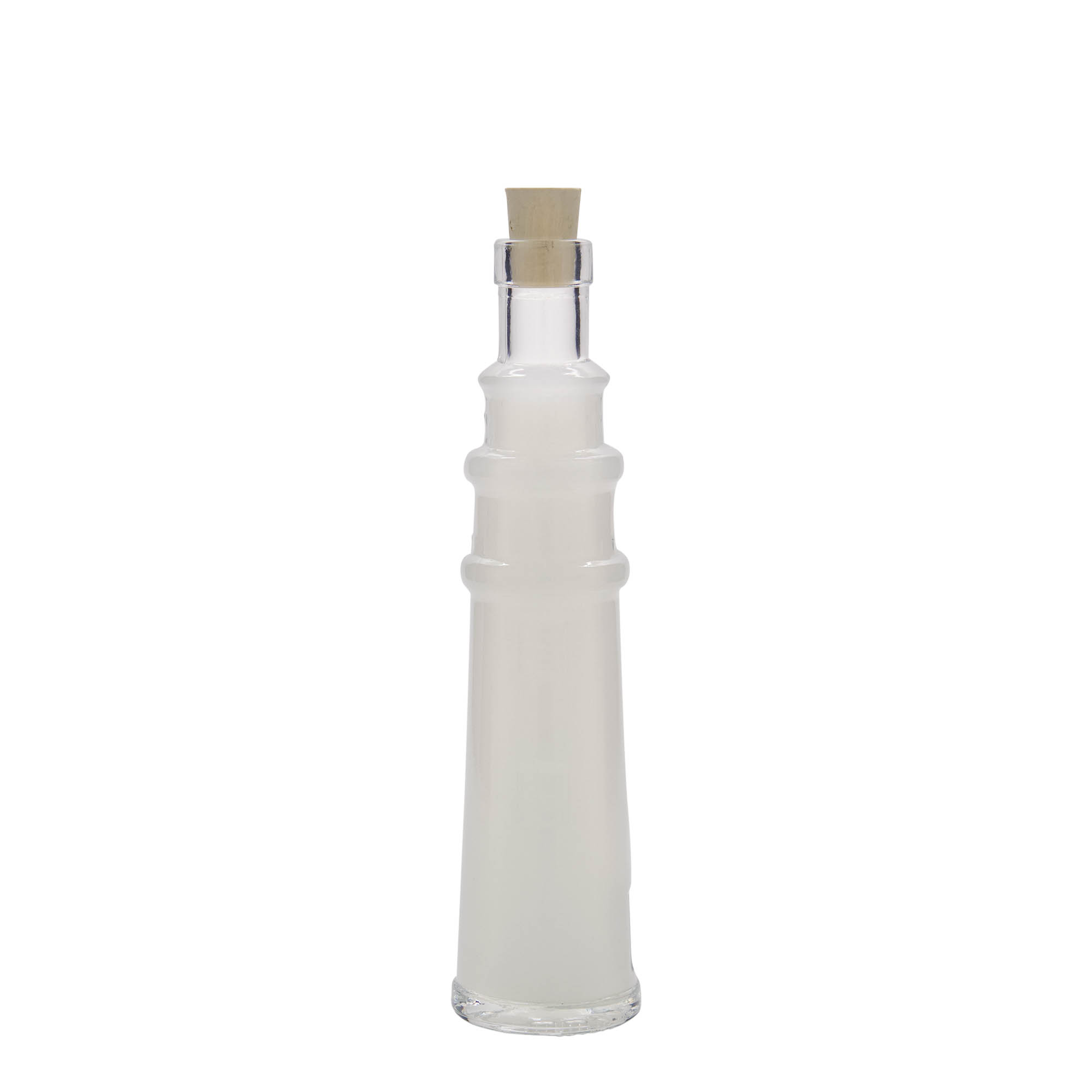 Sticlă de sticlă de 100 ml „Leuchtturm”, gura: dop de plută Sticlă de sticlă de 100 ml „Leuchtturm”, gura: dop de plută