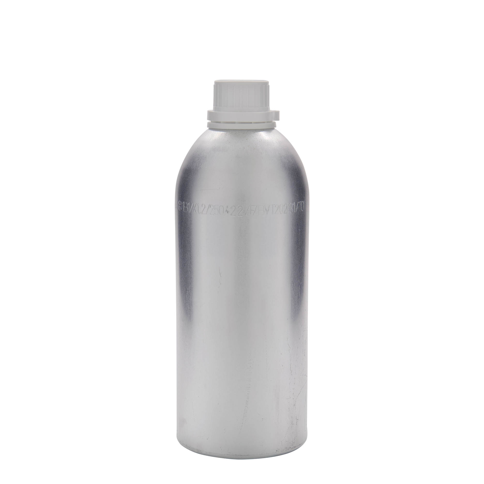 1100 ml sticlă din aluminiu, metal, argintiu, gura: DIN 32