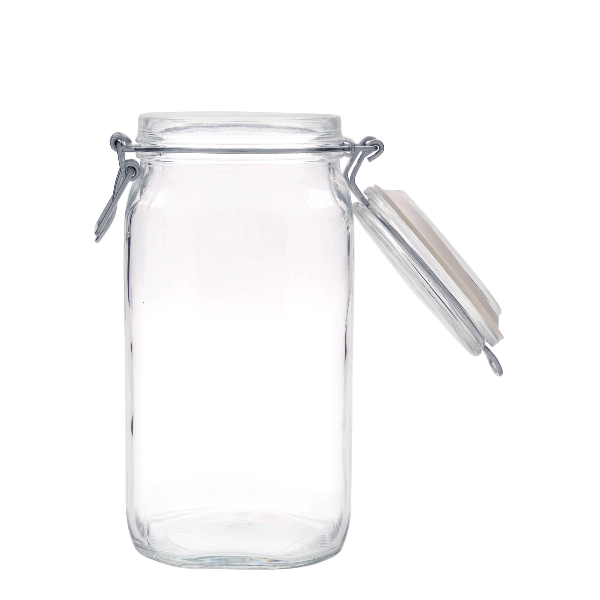 1.500 ml borcan cu clemă de sârmă „Fido”, pătrat, gura: închidere cu clemă de sârmă