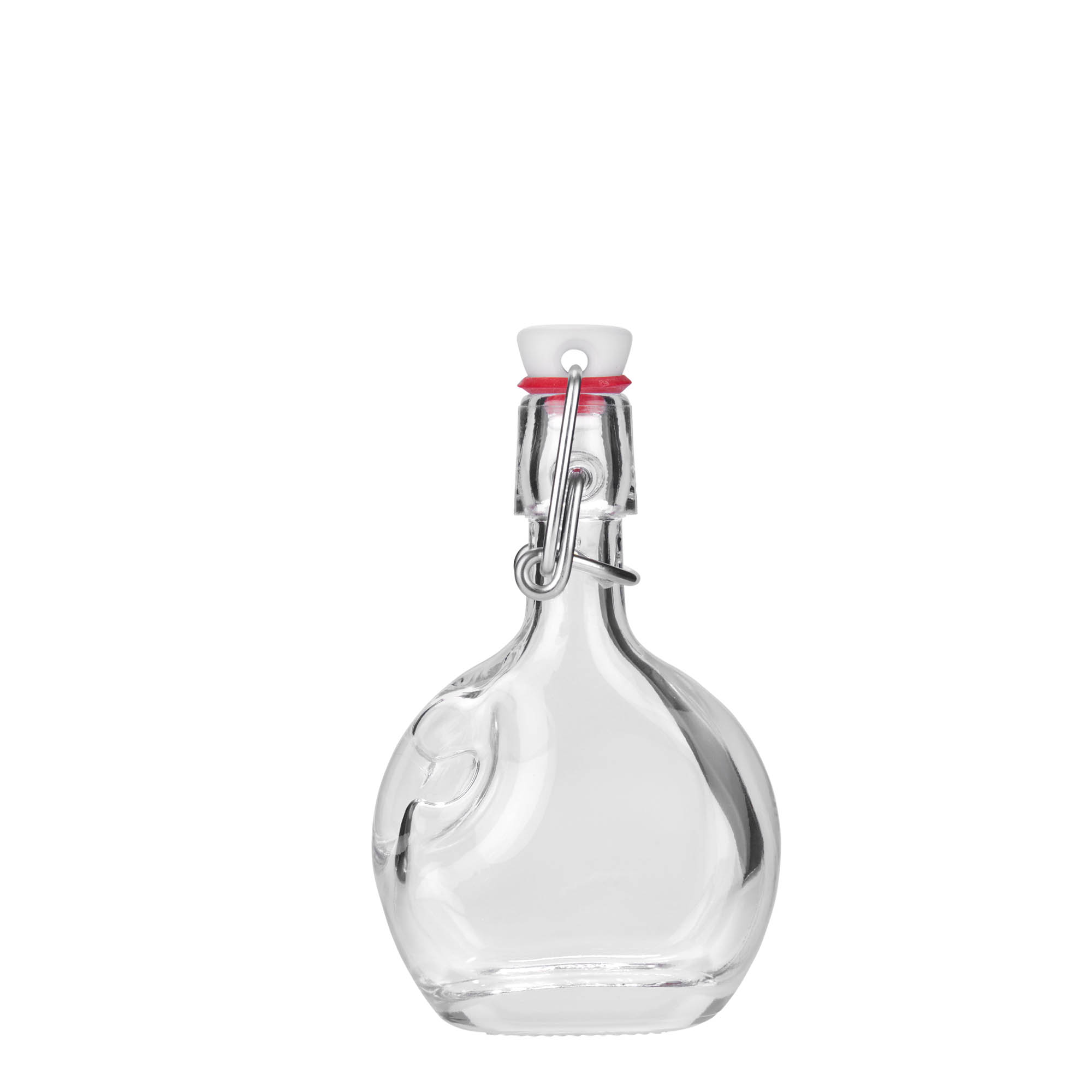 Sticlă de sticlă de 40 ml „Lukas”, ovală, gura: închidere cu clemă Sticlă de sticlă de 40 ml „Lukas”, ovală, gura: închidere cu clemă