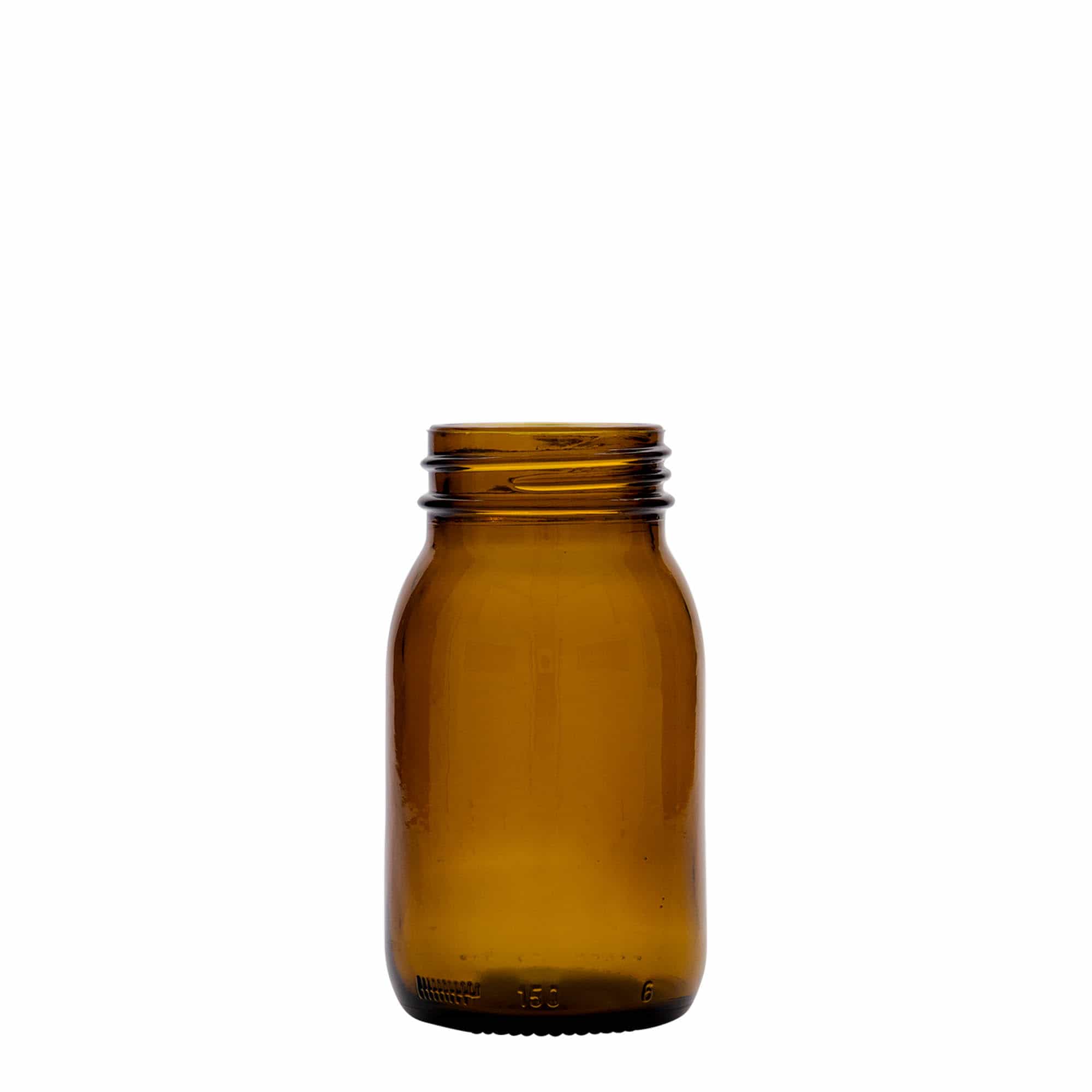 150 ml borcan cu gât larg, maro, gura: DIN 45