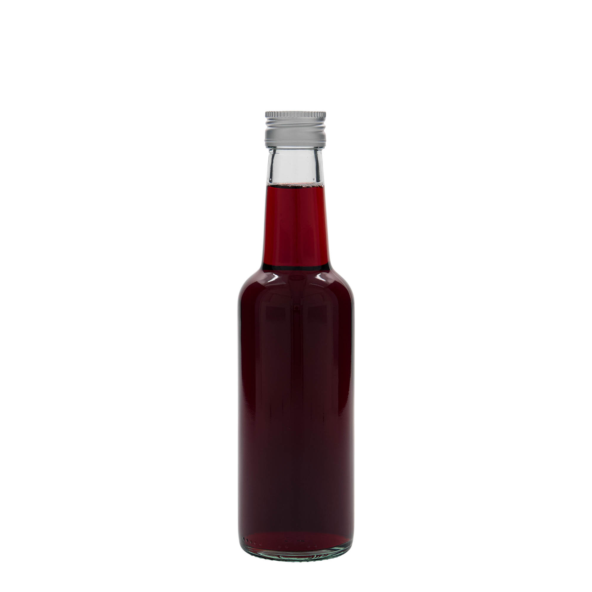 Sticlă de sticlă de 250 ml cu gât drept, deschidere: PP 28 Sticlă de sticlă de 250 ml cu gât drept, deschidere: PP 28