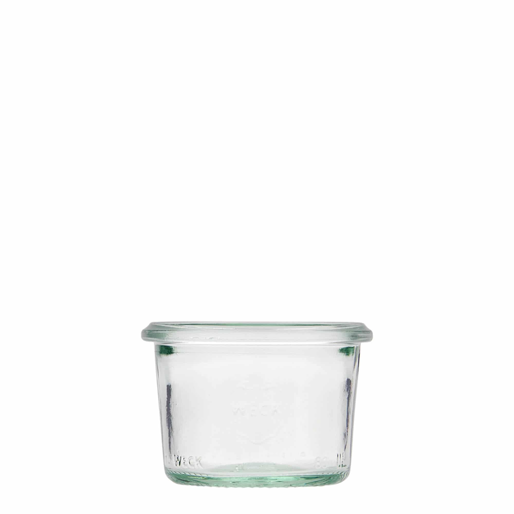 12x 80 ml borcan WECK cu gura largă cu capac de sticlă RR 60