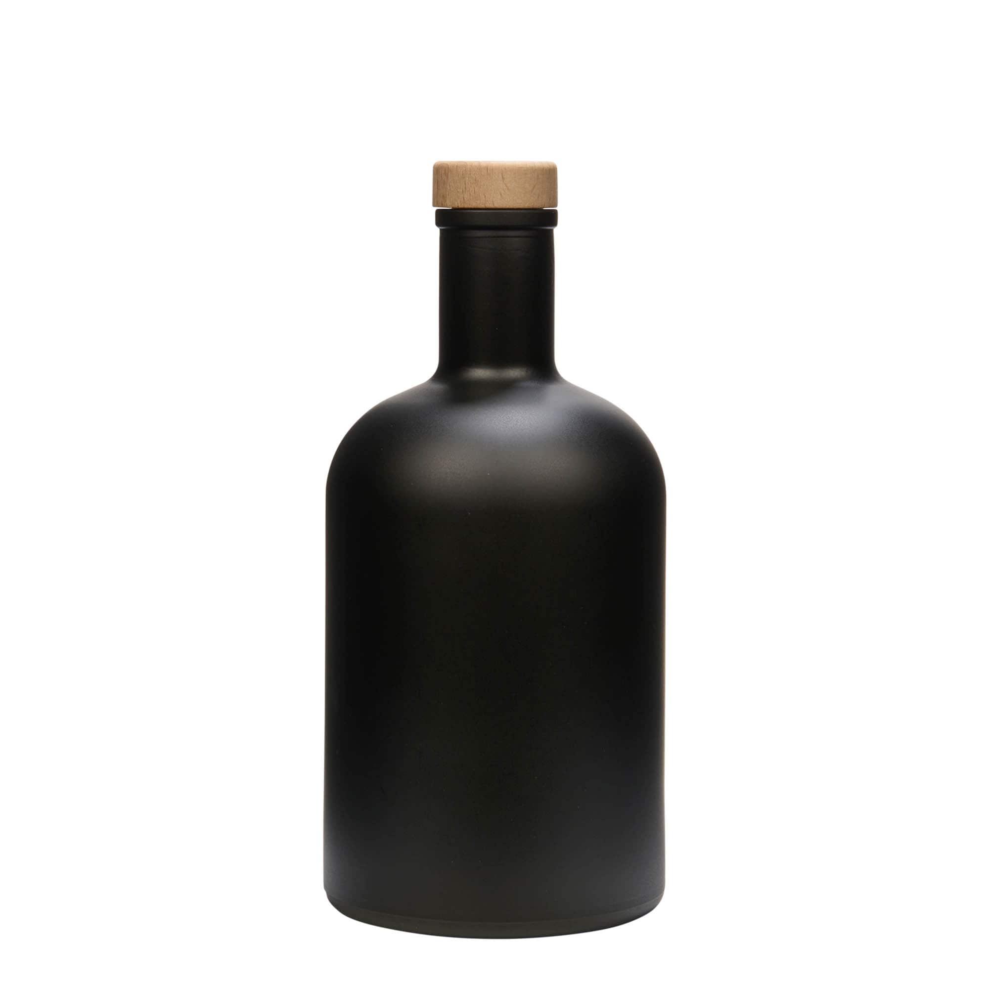 Sticlă de sticlă de 700 ml „Gerardino”, negru, gura: plută