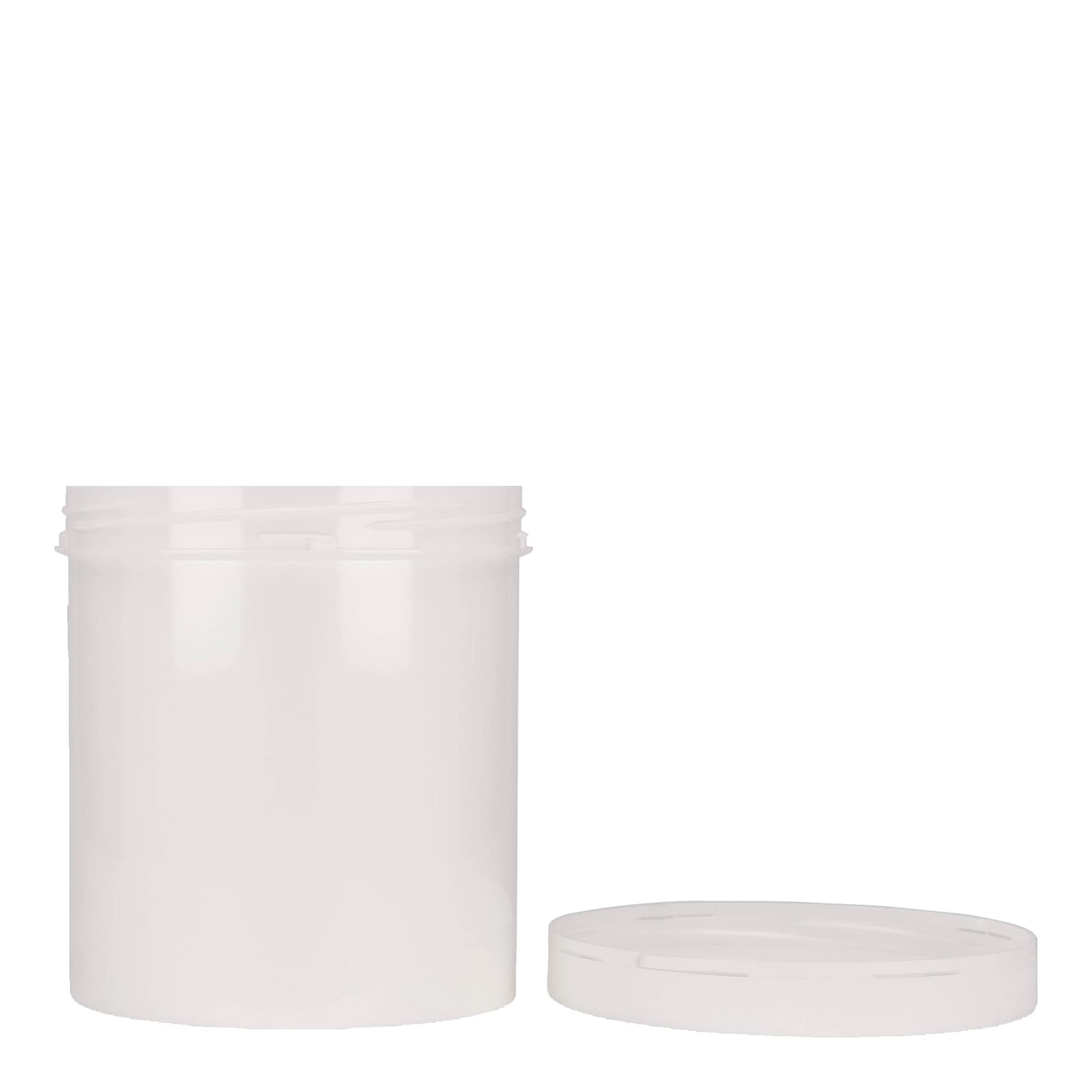1.000 ml cutie din plastic „Securilock”, PP, alb, gura: capac cu filet