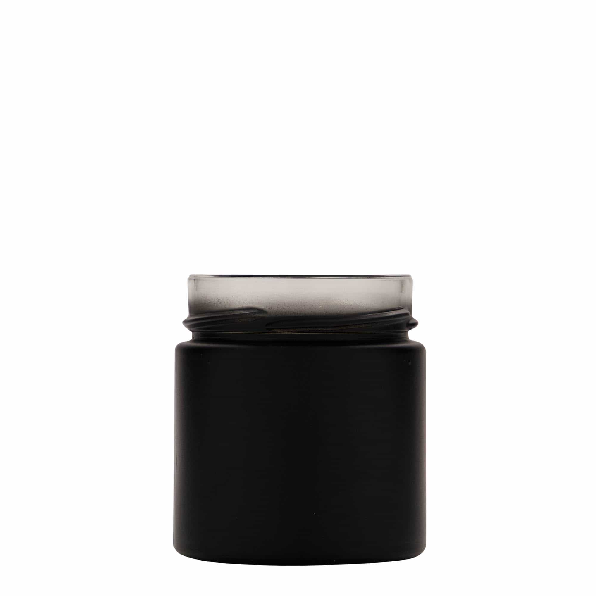 220 ml borcan rotund 'Aurora', negru, gura: Deep-Twist-Off (DTO 66)