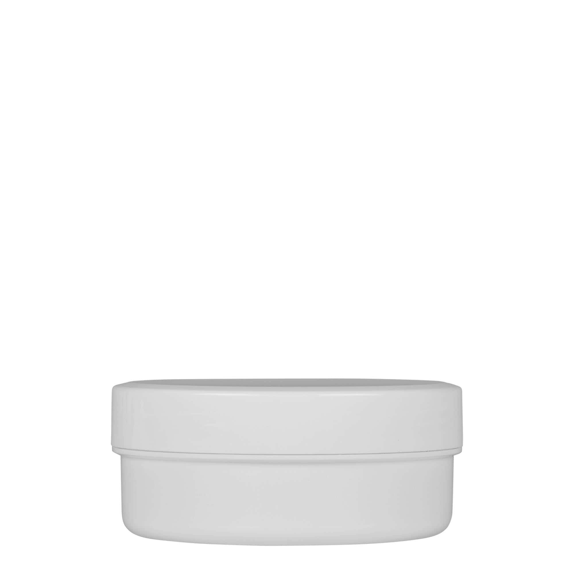 125 ml cutie din plastic „White Line”, PP, alb, deschidere: capac cu filet