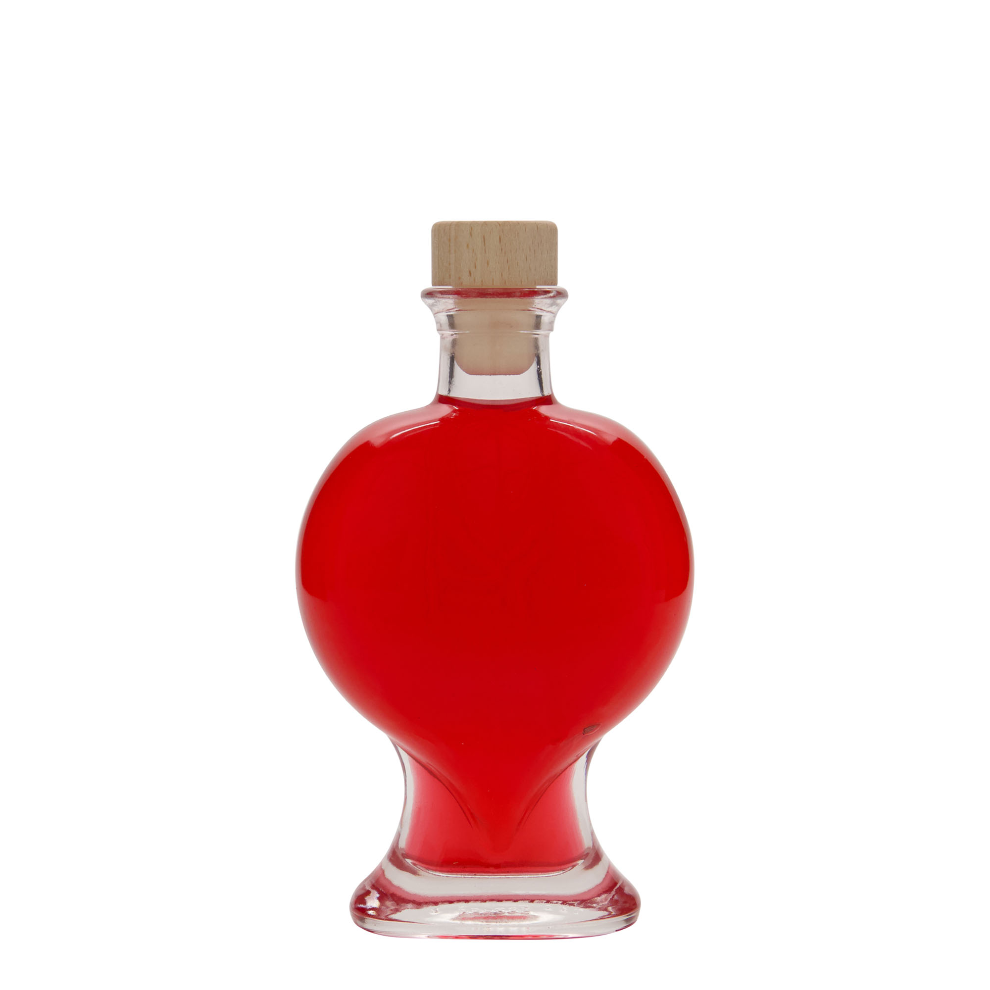Sticlă de sticlă de 200 ml „Inimă”, gura: dop de plută Sticlă de sticlă de 200 ml „Inimă”, gura: dop de plută