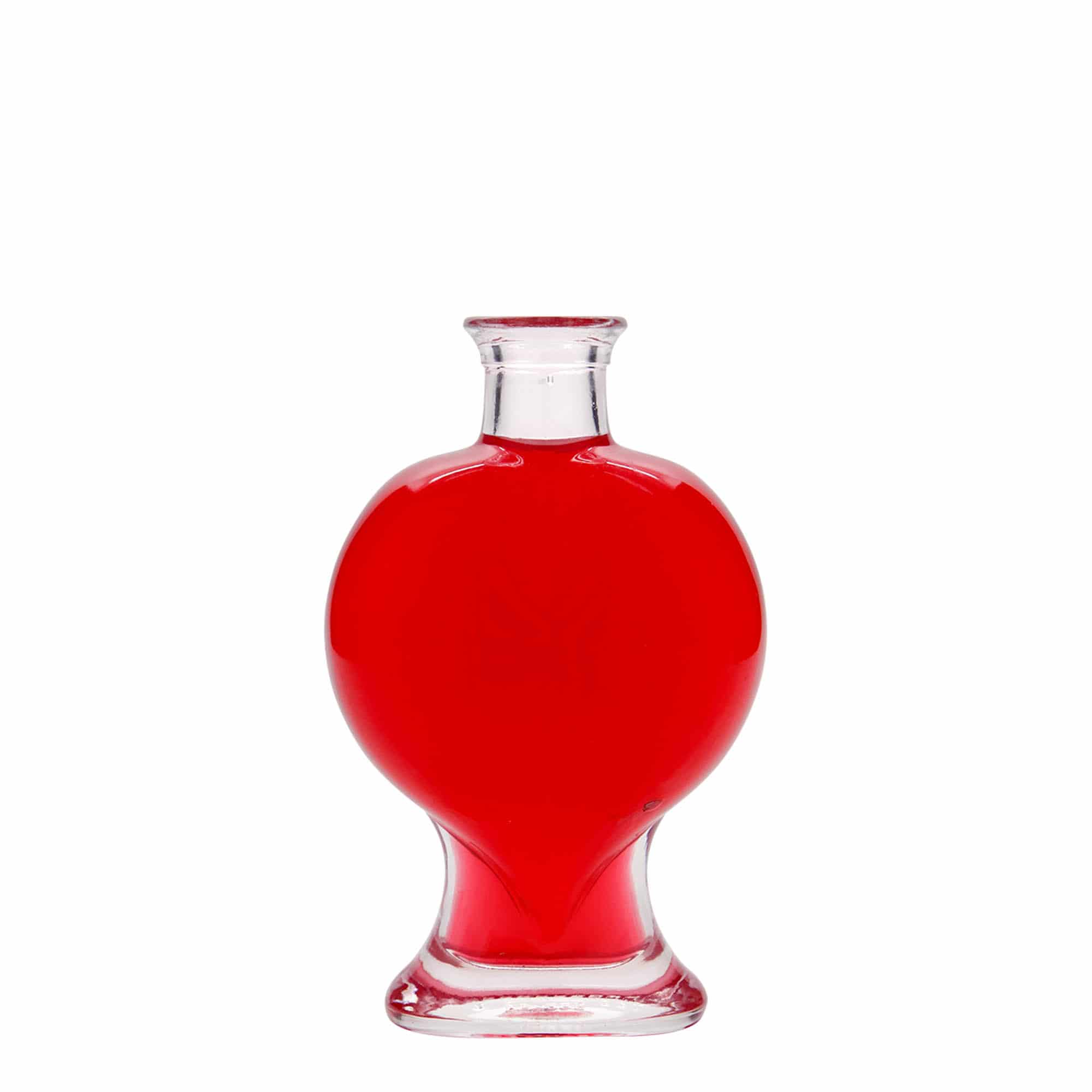 Sticlă de sticlă de 200 ml „Inimă”, gura: dop de plută