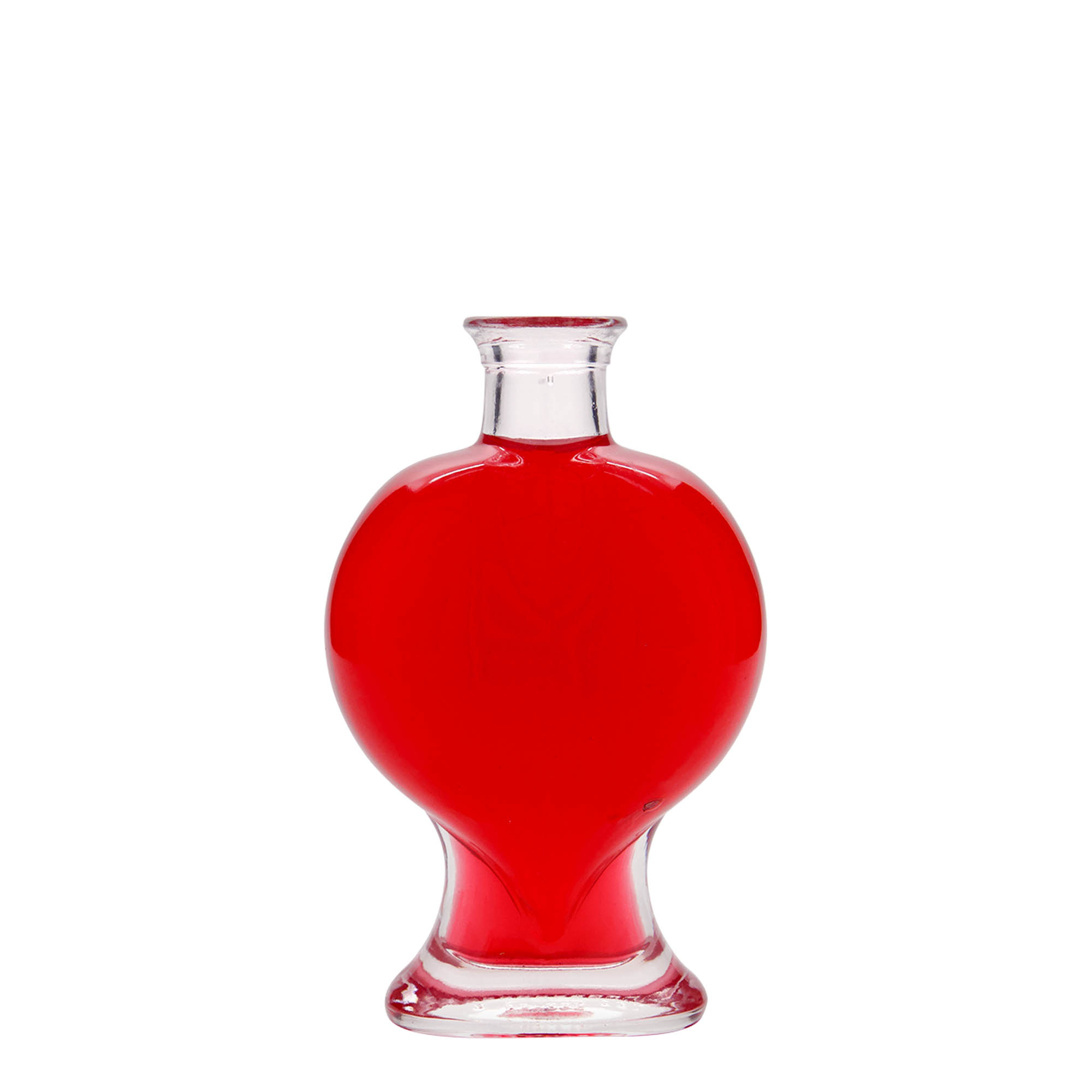 Sticlă de sticlă de 200 ml „Inimă”, gura: dop de plută