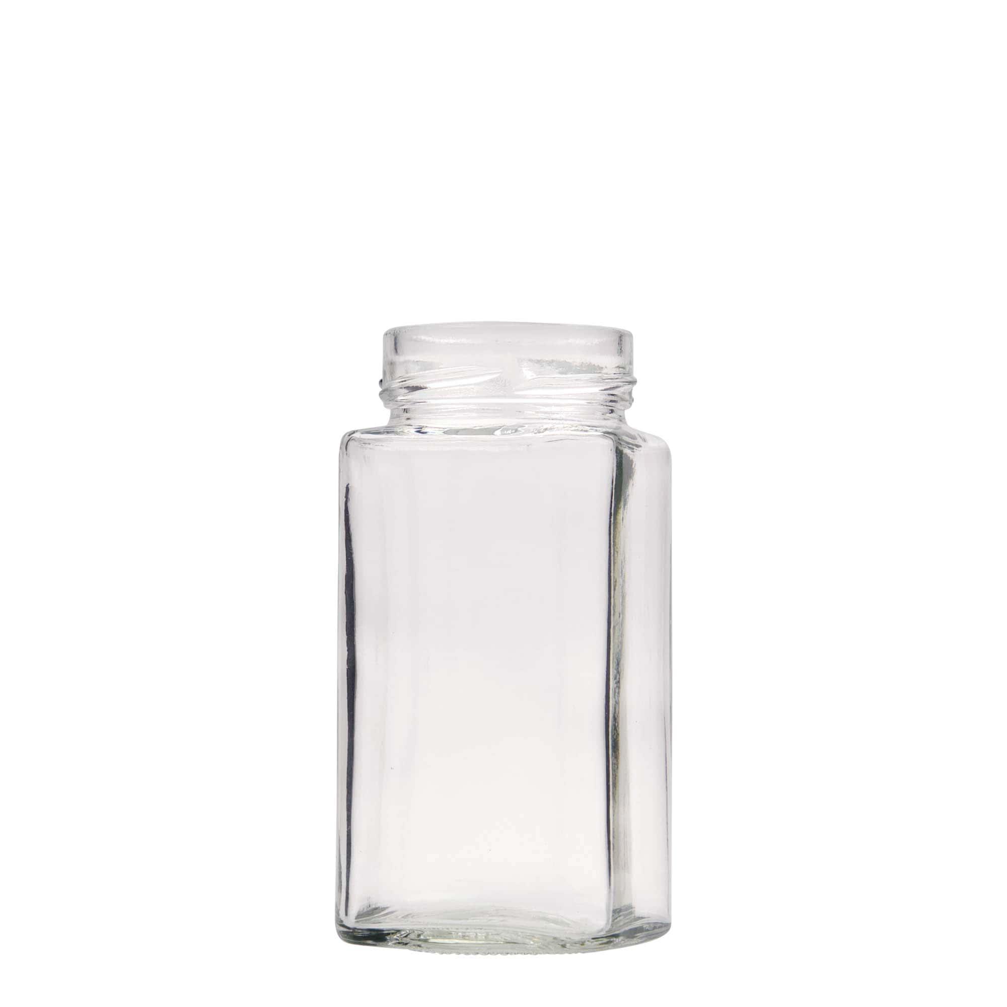 314 ml borcan pătrat „Funny”, gura: Deep-Twist-Off (DTO 58)
