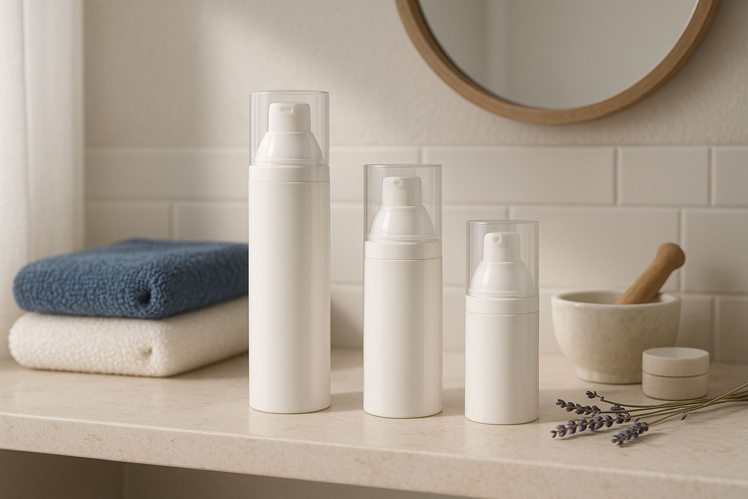 Cap de pompă distribuitor airless „Mezzo”, plastic PP, alb Cap de pompă distribuitor airless „Mezzo”, plastic PP, alb