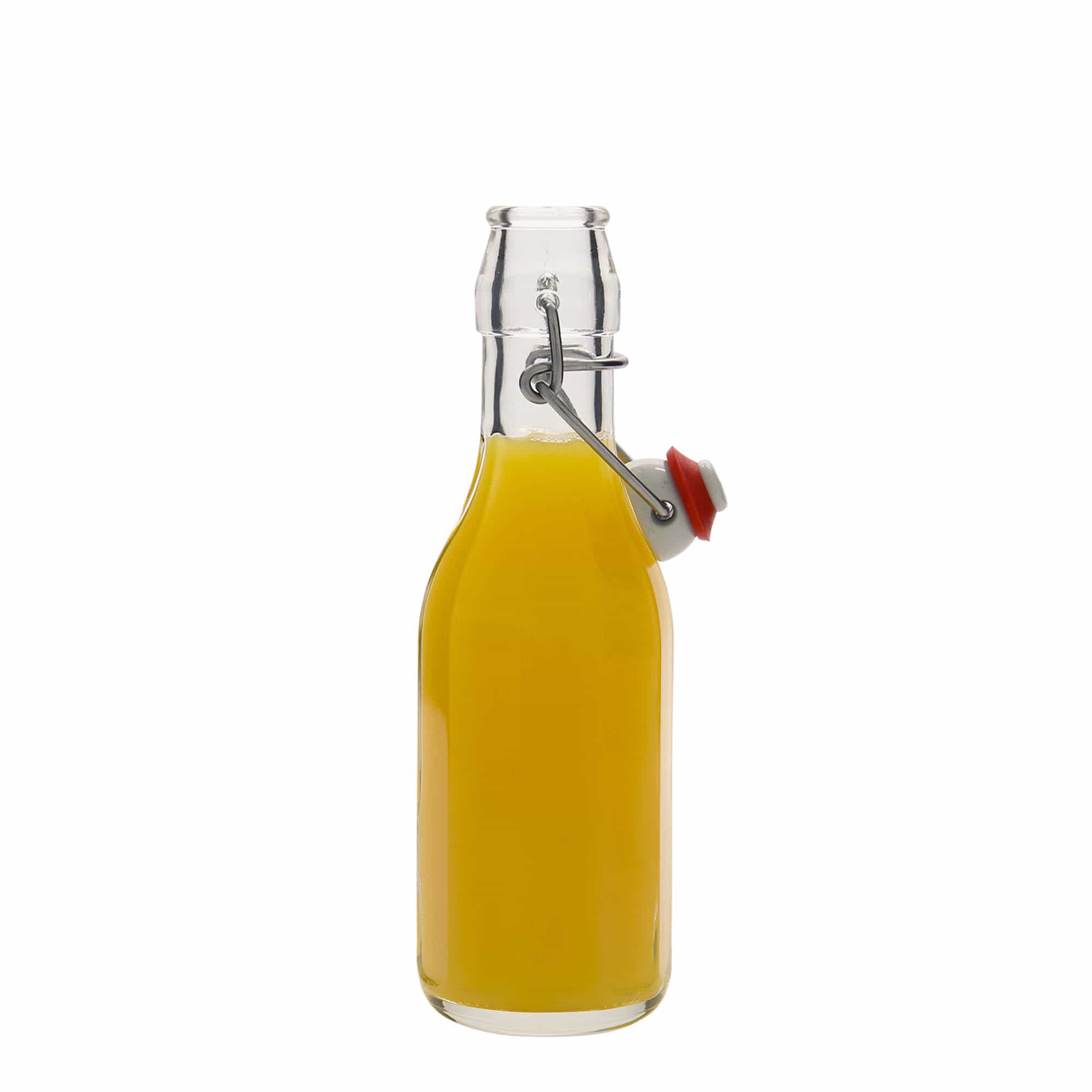 Sticlă de sticlă de 250 ml „Bravo”, cu zece colțuri, gura: închidere cu clemă