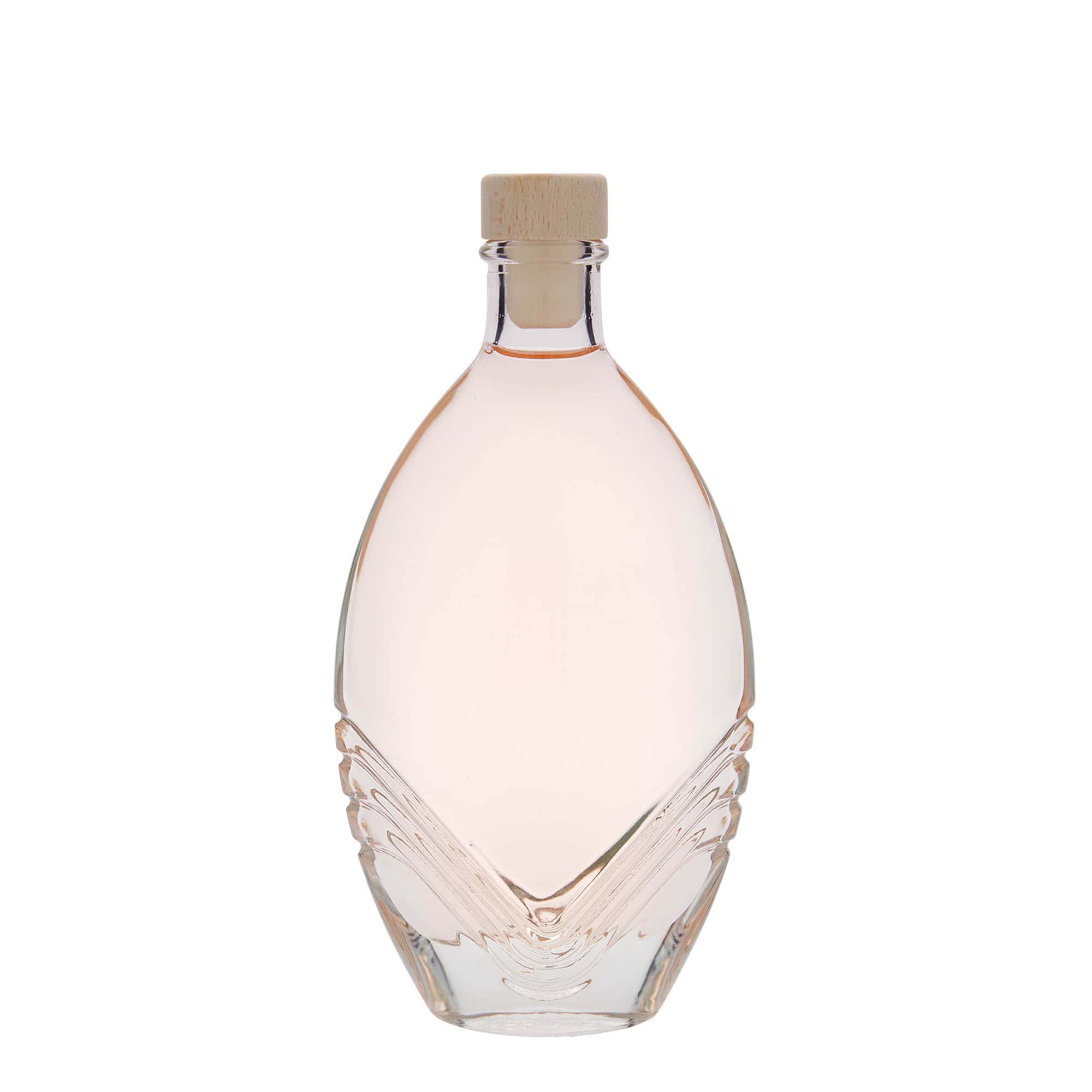 Sticlă de sticlă de 200 ml „Florence”, ovală, gura: dop de plută