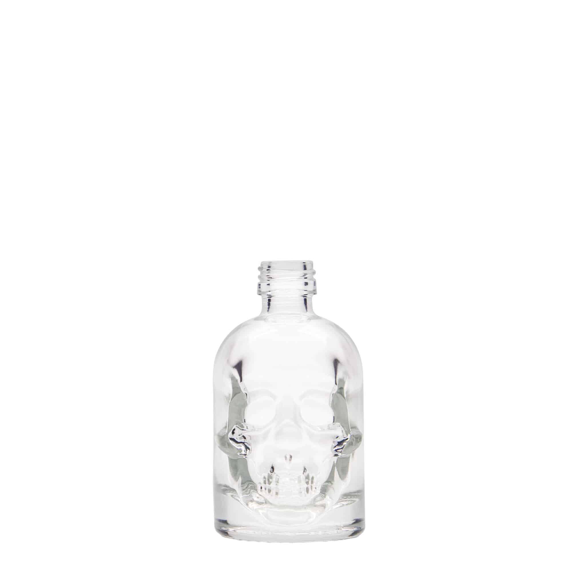 Sticlă de sticlă de 50 ml „Cap de mort”, gură: PP 18
