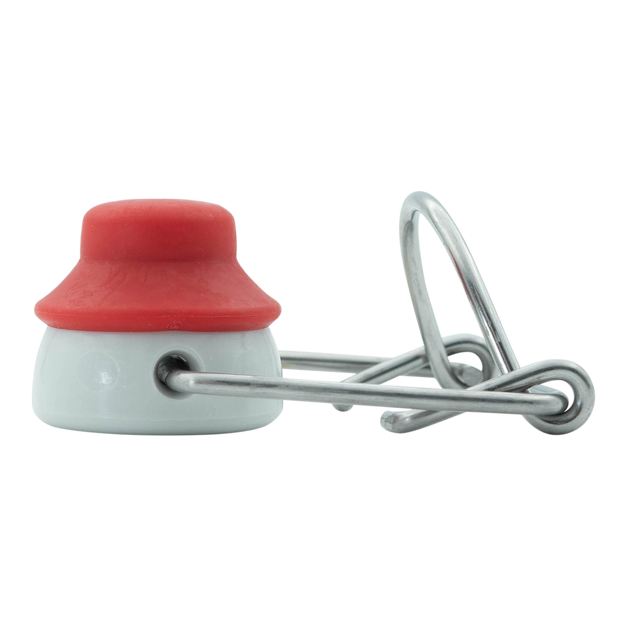 Închizător cu clemă mărime specială, plastic, roșu-alb Închizător cu clemă mărime specială, plastic, roșu-alb