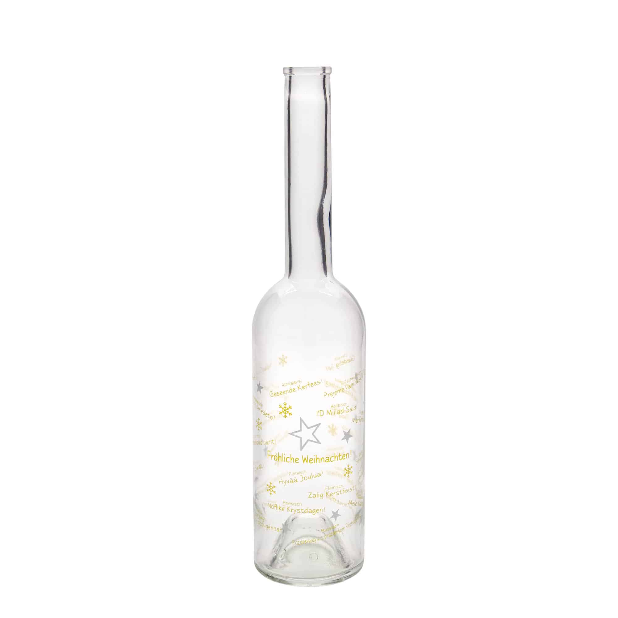 Sticlă de sticlă de 500 ml „Opera”, motiv: Crăciunul în lume, gura: dop Sticlă de sticlă de 500 ml „Opera”, motiv: Crăciunul în lume, gura: dop