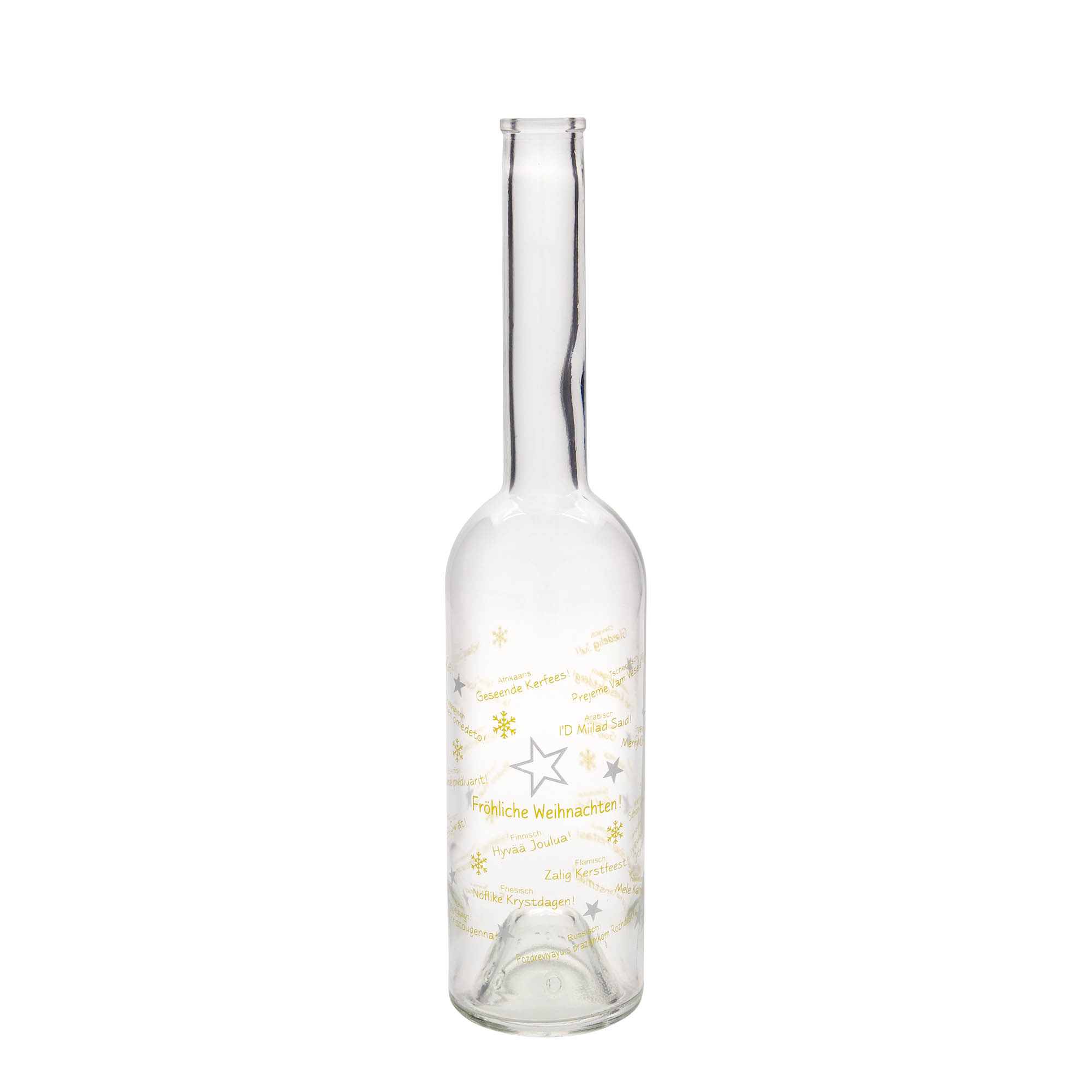Sticlă de sticlă de 500 ml „Opera”, motiv: Crăciunul în lume, gura: dop Sticlă de sticlă de 500 ml „Opera”, motiv: Crăciunul în lume, gura: dop