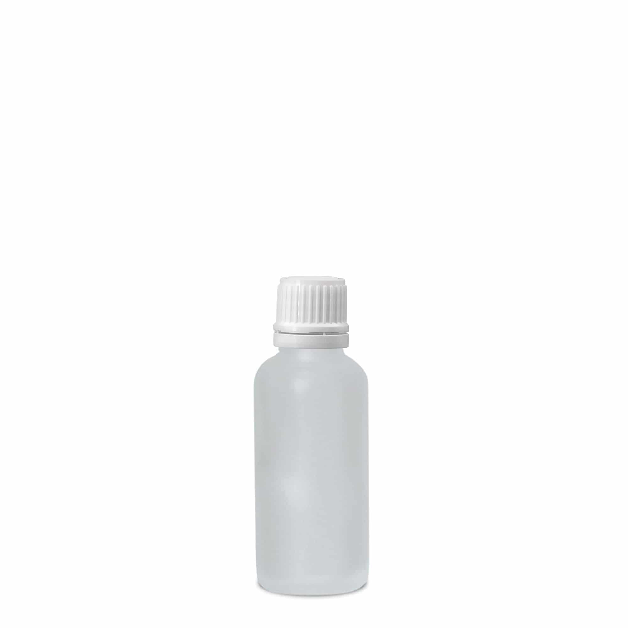 Flacon medical de 30 ml, sticlă, mat, gura: DIN 18