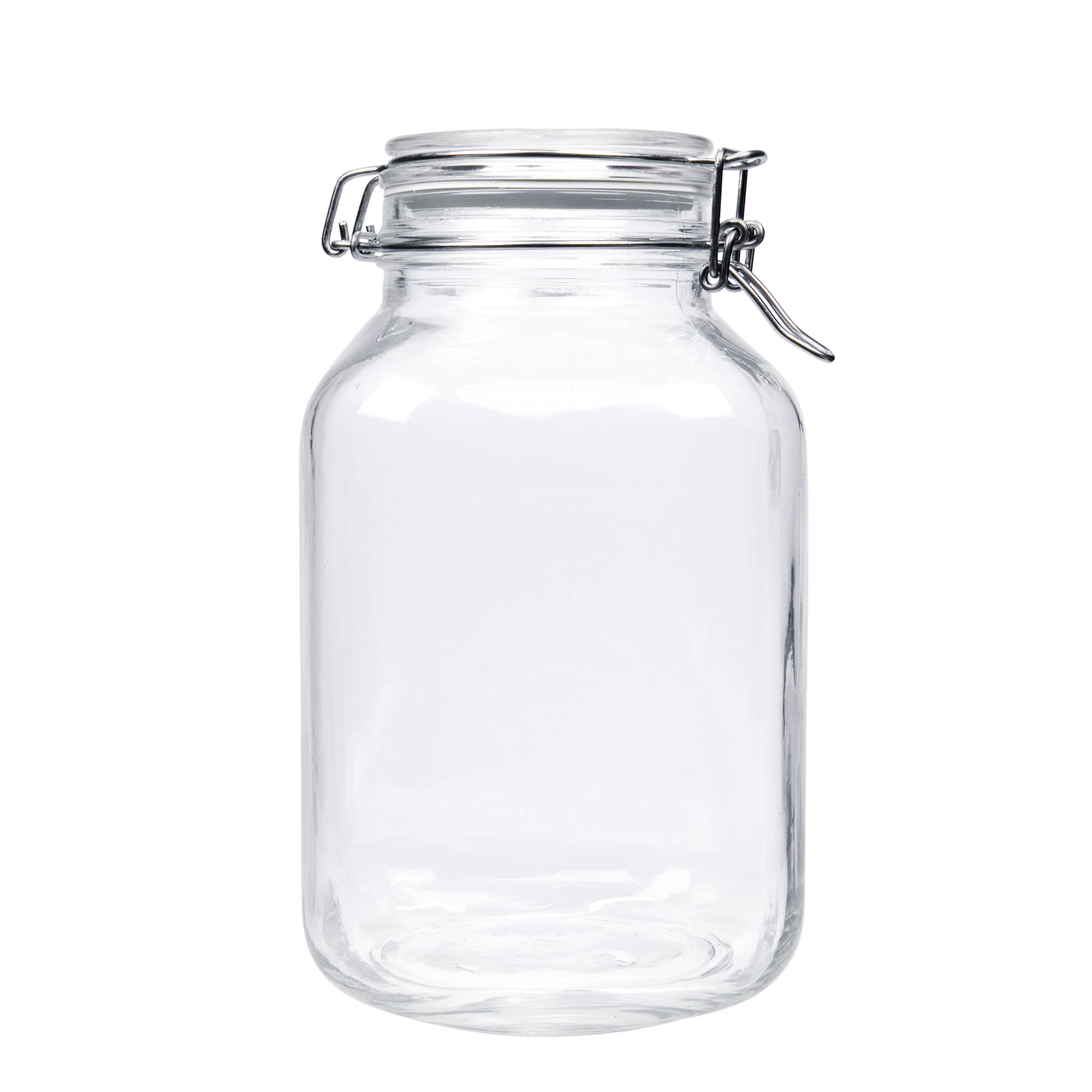 3.000 ml borcan cu clemă metalică „Fido”, pătrat, gura: închidere cu clemă metalică