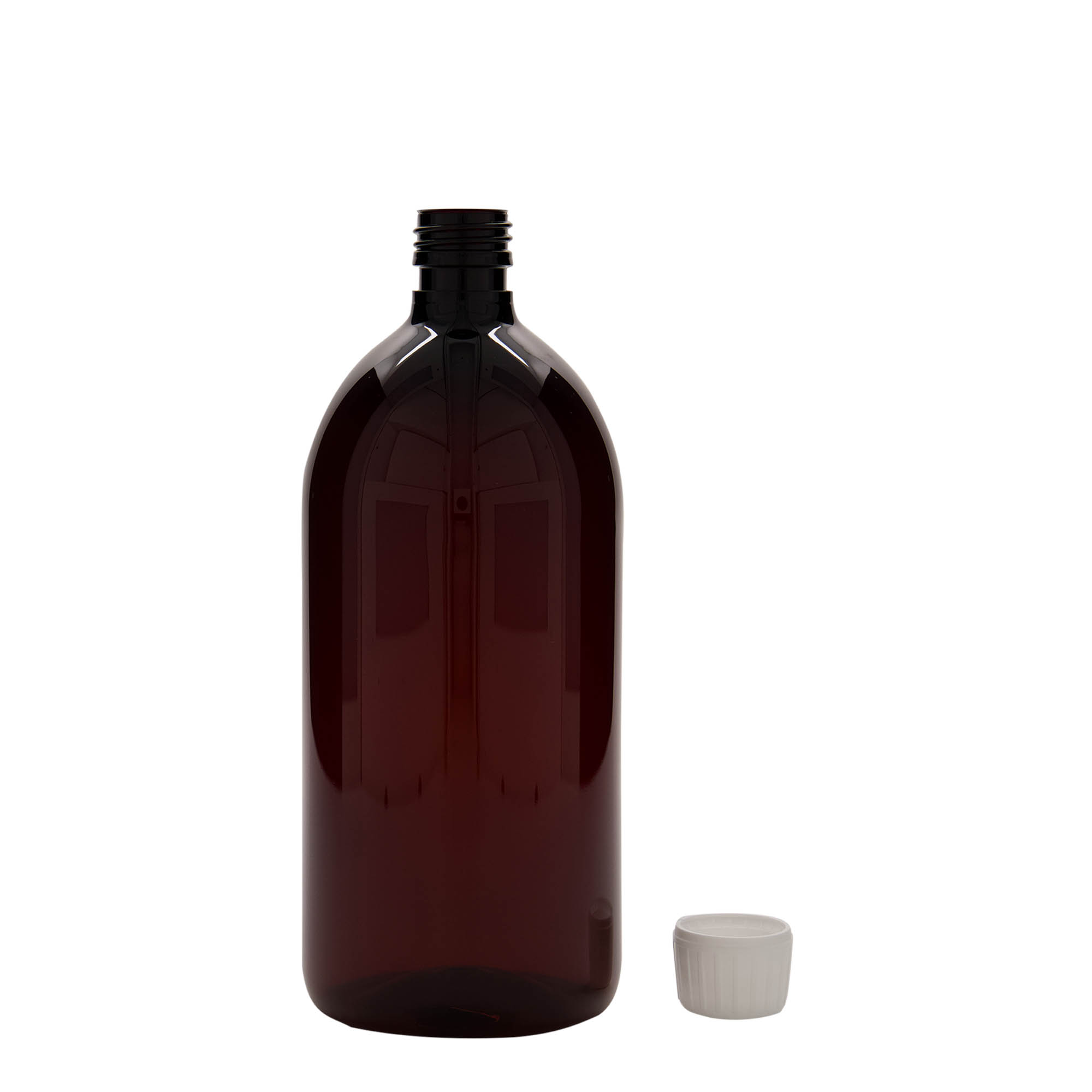 1.000 ml sticlă medicală PET, maro, plastic, gura: PP 28 1.000 ml sticlă medicală PET, maro, plastic, gura: PP 28