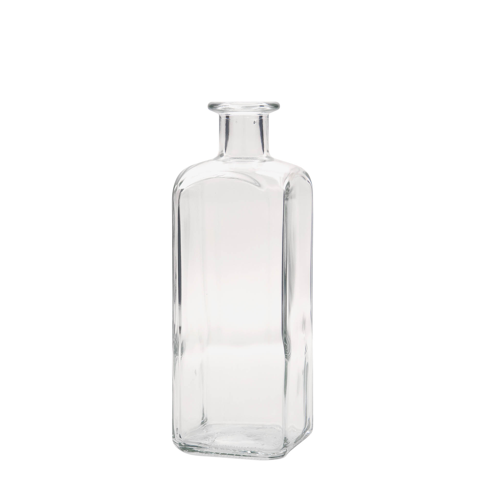 Sticlă de sticlă de 500 ml Apotheker Carré, pătrată, gură: plută