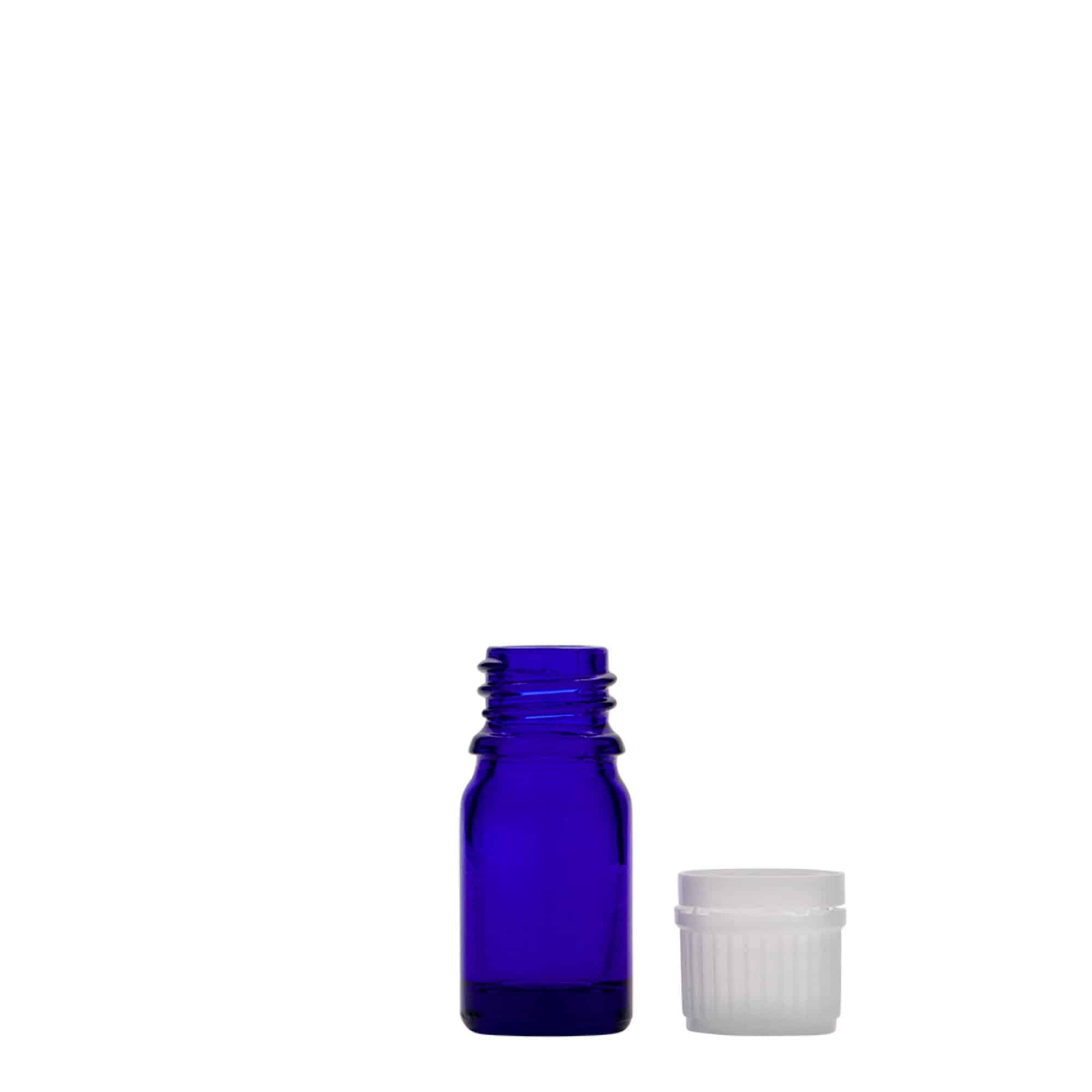 5 ml sticlă medicală, sticlă, albastru regal, gura: DIN 18