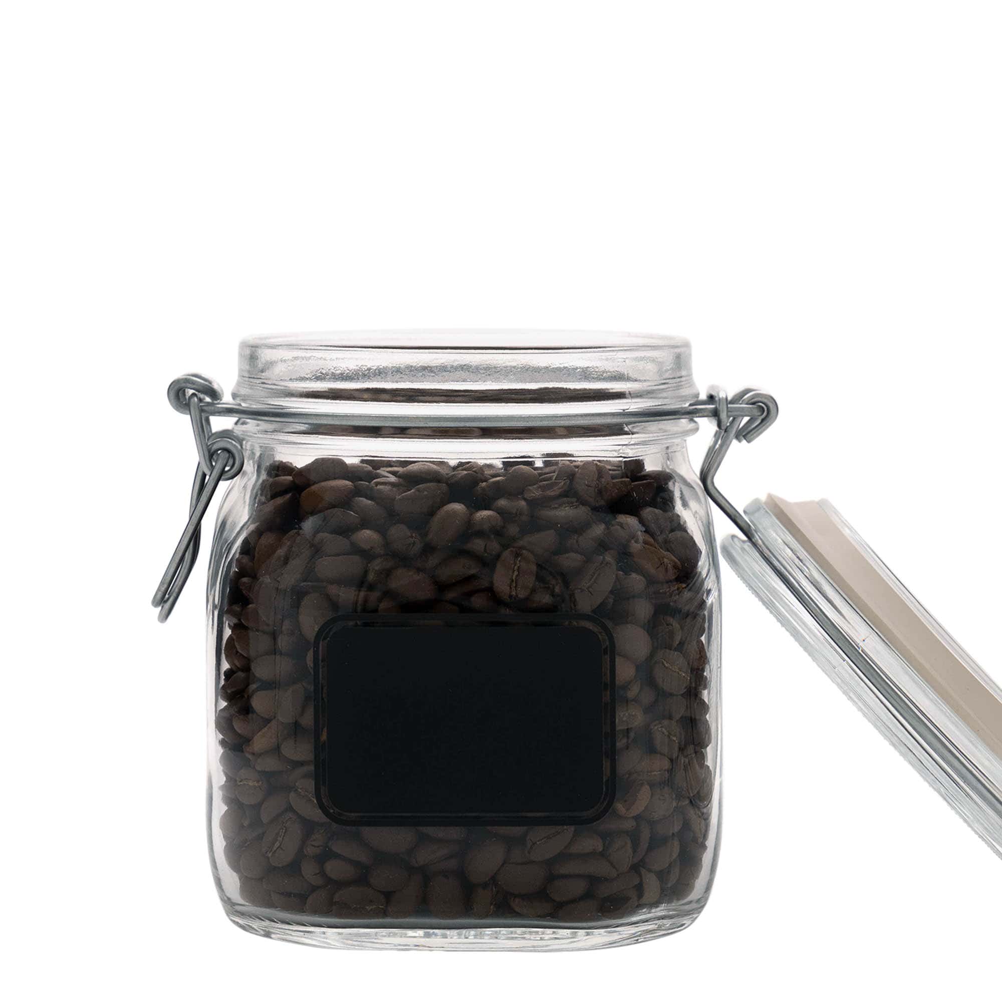 750 ml borcan cu clemă metalică „Fido”, motiv: câmp pentru etichetă, pătrat, gura: închidere cu clemă metalică 750 ml borcan cu clemă metalică „Fido”, motiv: câmp pentru etichetă, pătrat, gura: închidere cu clemă metalică