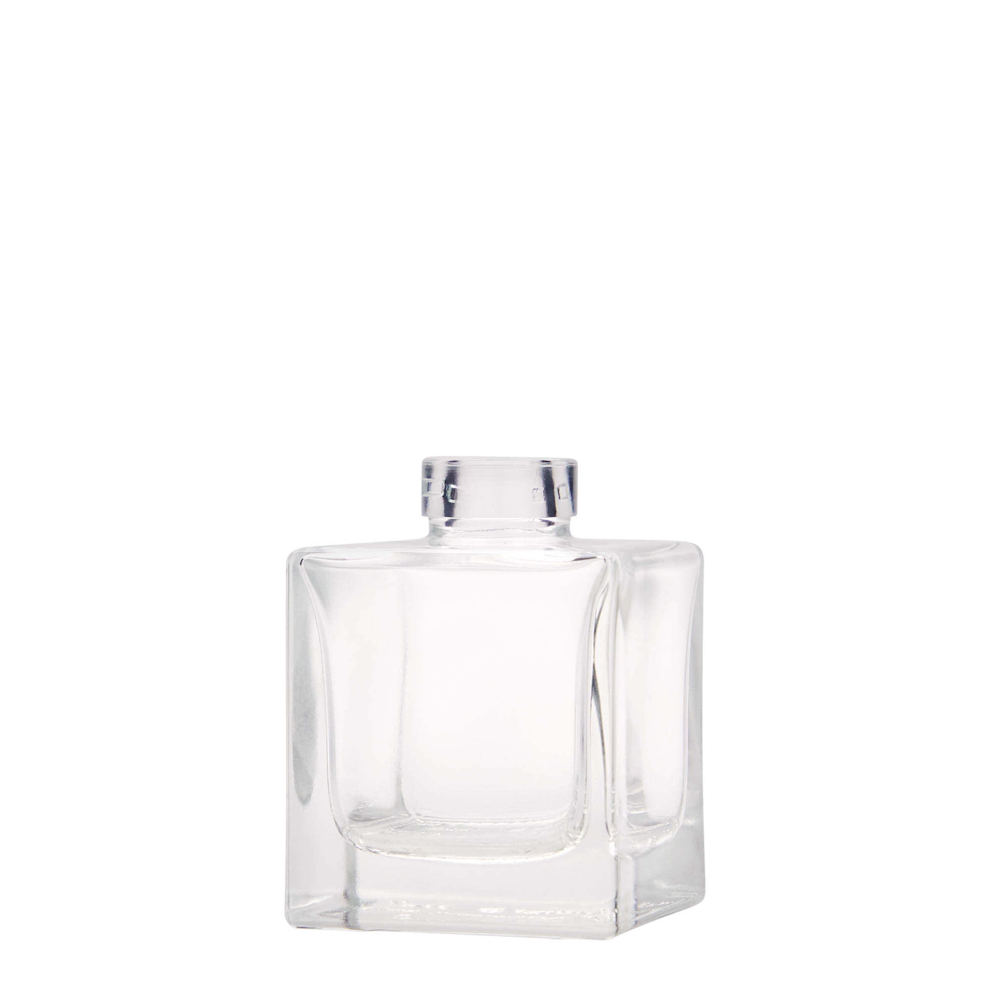 Sticlă de sticlă de 100 ml „Cube”, pătrată, gură: dop de plută Sticlă de sticlă de 100 ml „Cube”, pătrată, gură: dop de plută