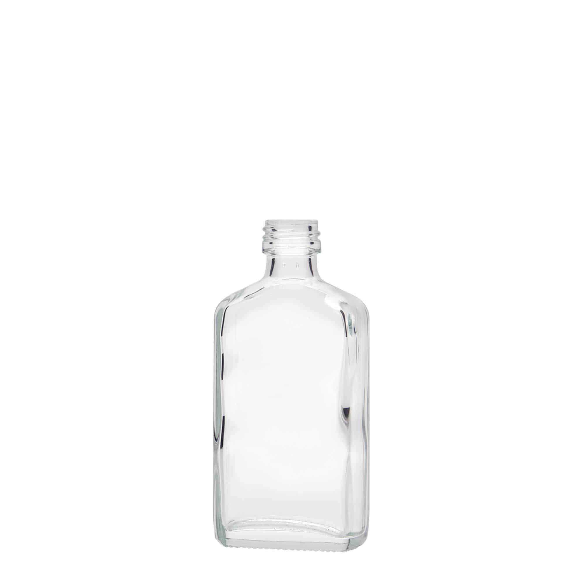 Flacon de buzunar de 50 ml, dreptunghiular, sticlă, gura: PP 18
