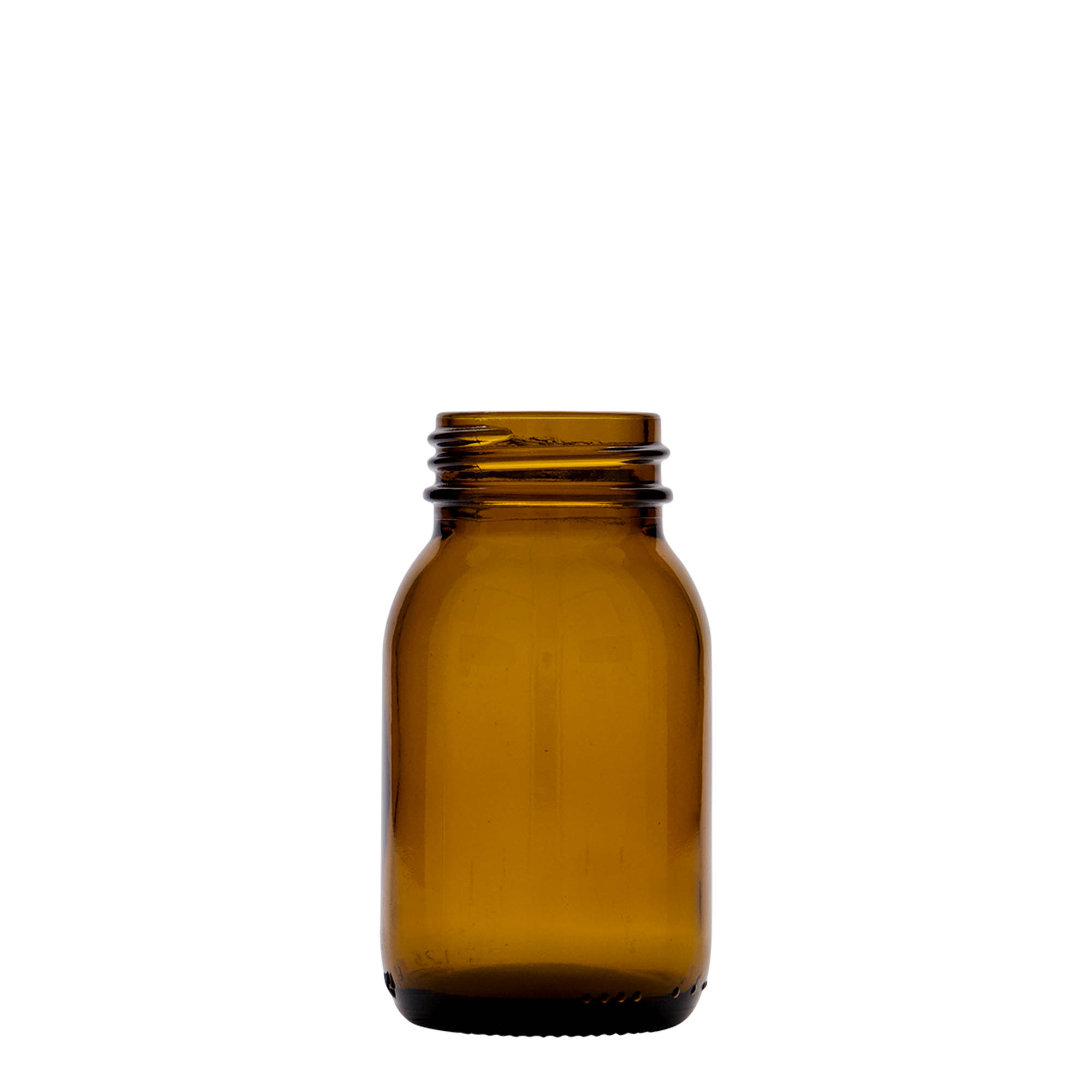 125 ml borcan cu gât larg, maro, gură: DIN 40 125 ml borcan cu gât larg, maro, gură: DIN 40