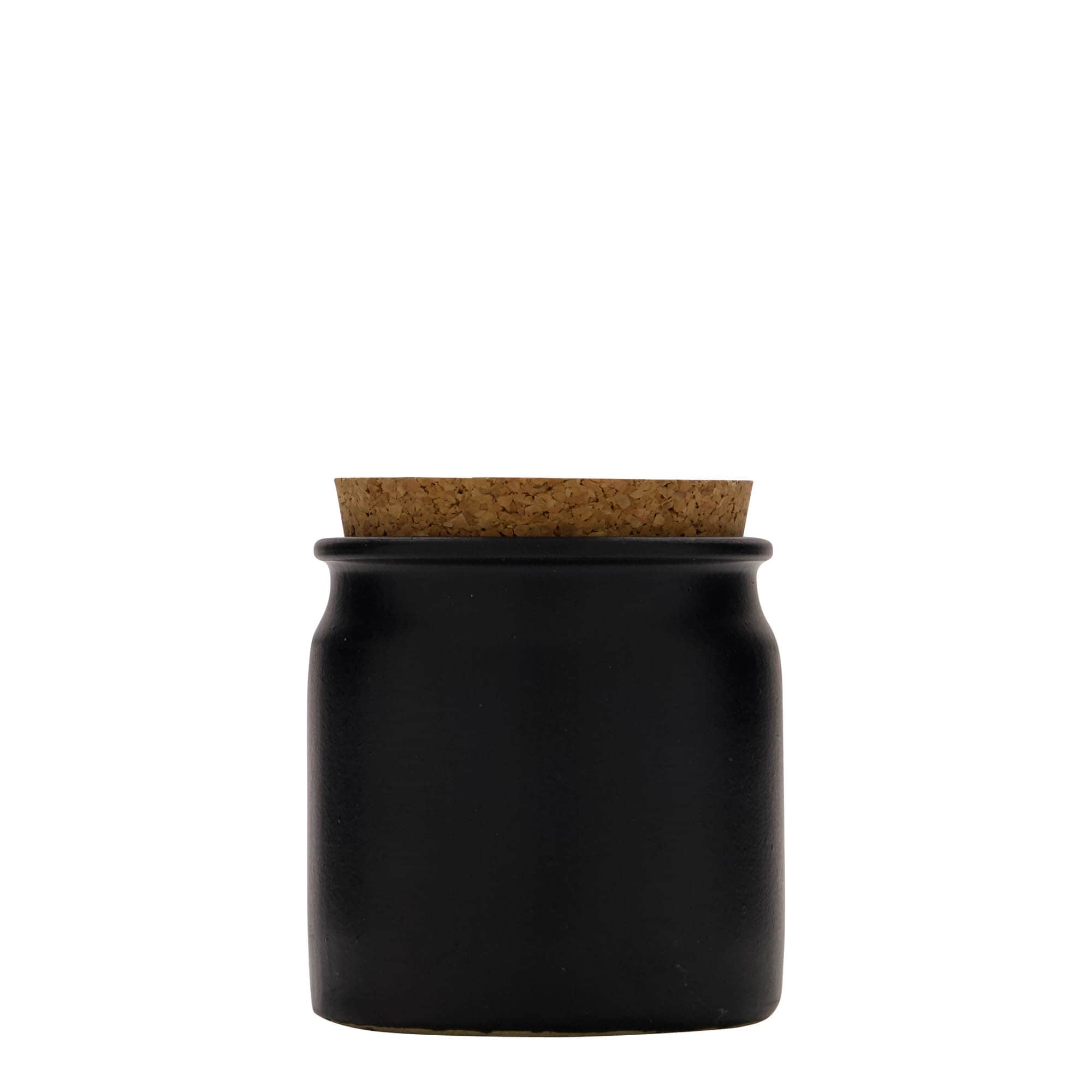 160 ml vas din ceramică de gresie, ceramică, negru, gura: plută