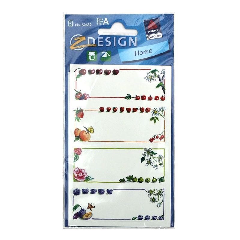 Zweckform etichete „Fructe colorate”, dreptunghiulare, hârtie, multicolor