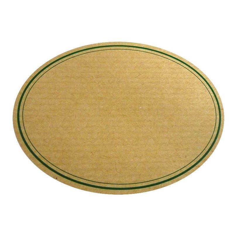 Etichetă naturală, ovală, hârtie, verde-maro Etichetă naturală, ovală, hârtie, verde-maro