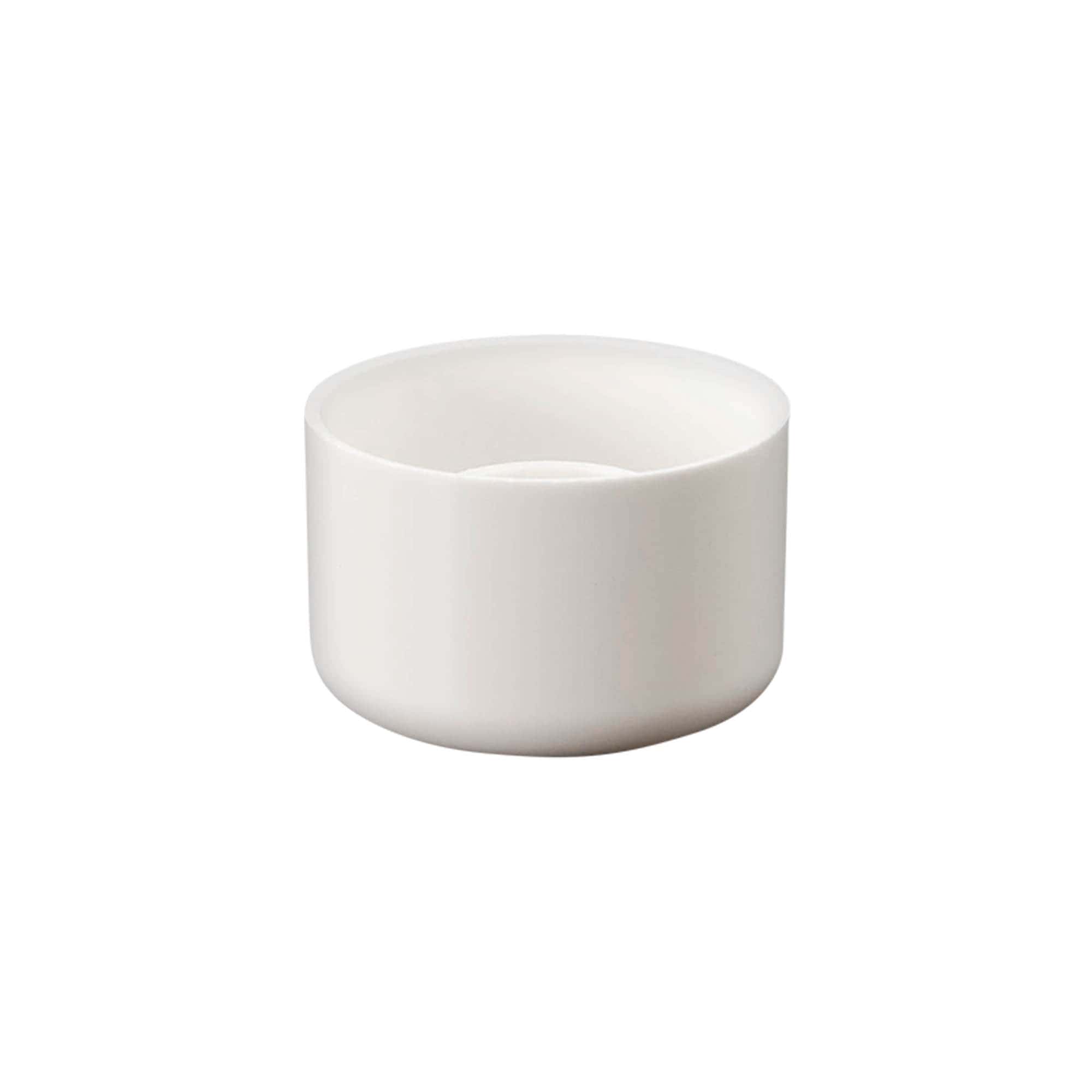 Capac cu filet pentru sticlă rotundă cu inserție pentru seringă, plastic PE, alb, pentru gura: DIN 18