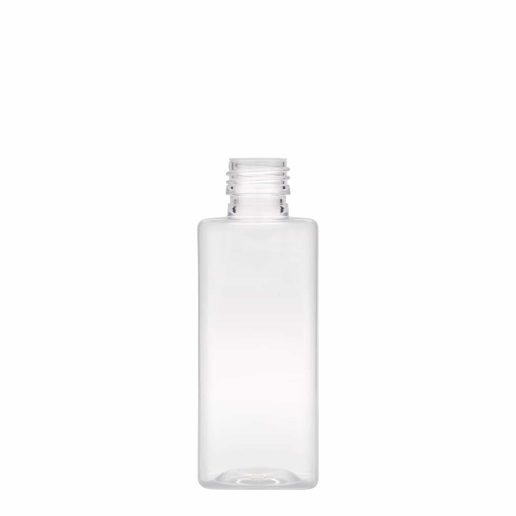 Sticlă PET de 250 ml „Karl”, pătrată, din plastic, gura: PP 28 Sticlă PET de 250 ml „Karl”, pătrată, din plastic, gura: PP 28