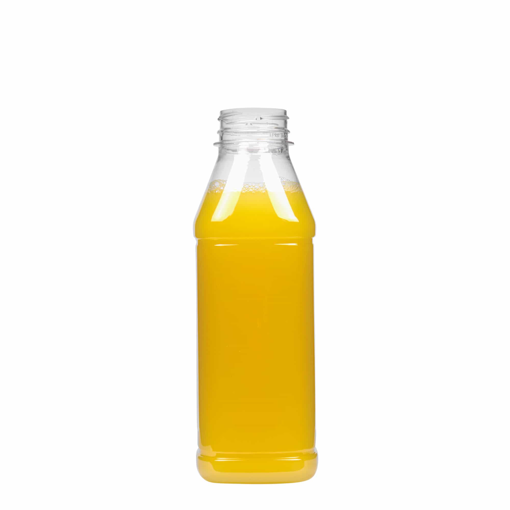 Sticlă PET 500 ml „Milk and Juice Carré”, pătrată, plastic, gura: 38 mm