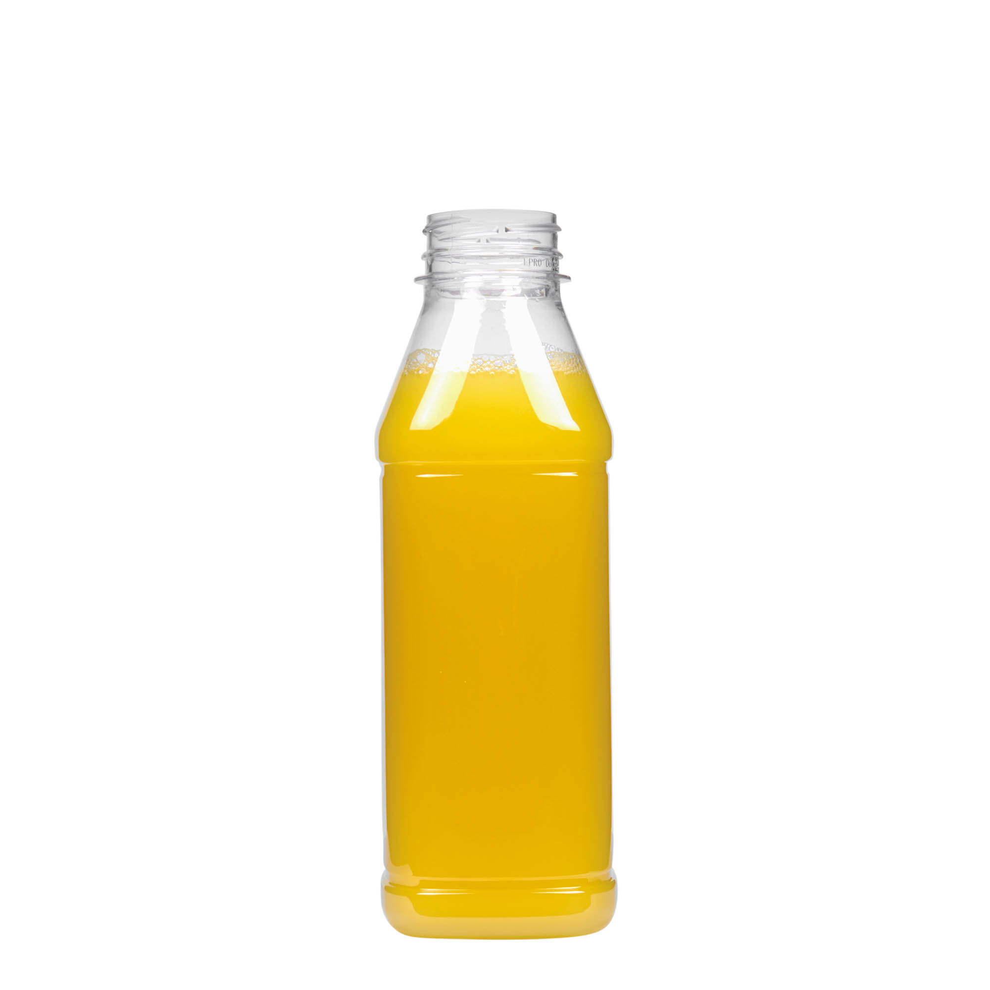 Sticlă PET 500 ml „Milk and Juice Carré”, pătrată, plastic, gura: 38 mm