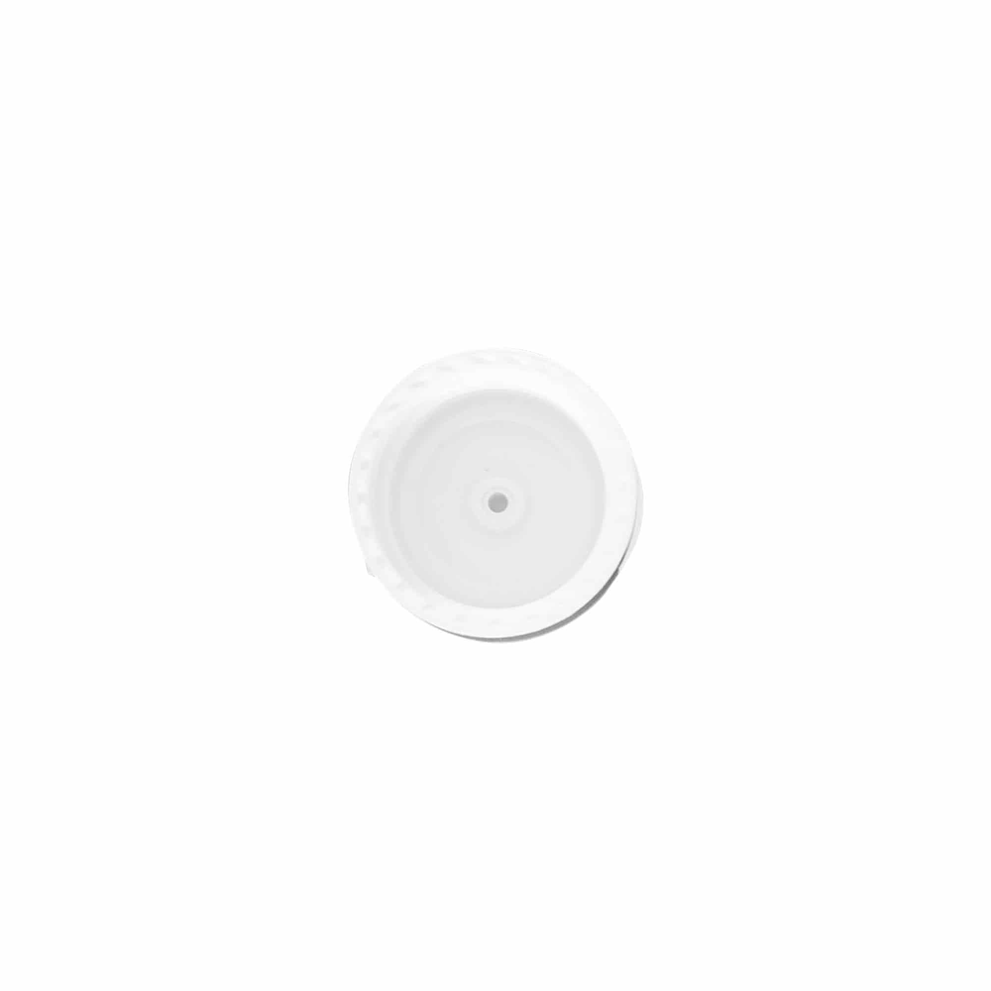Capac cu filet și balama pliabilă, plastic PP, alb, pentru deschidere: 20/410