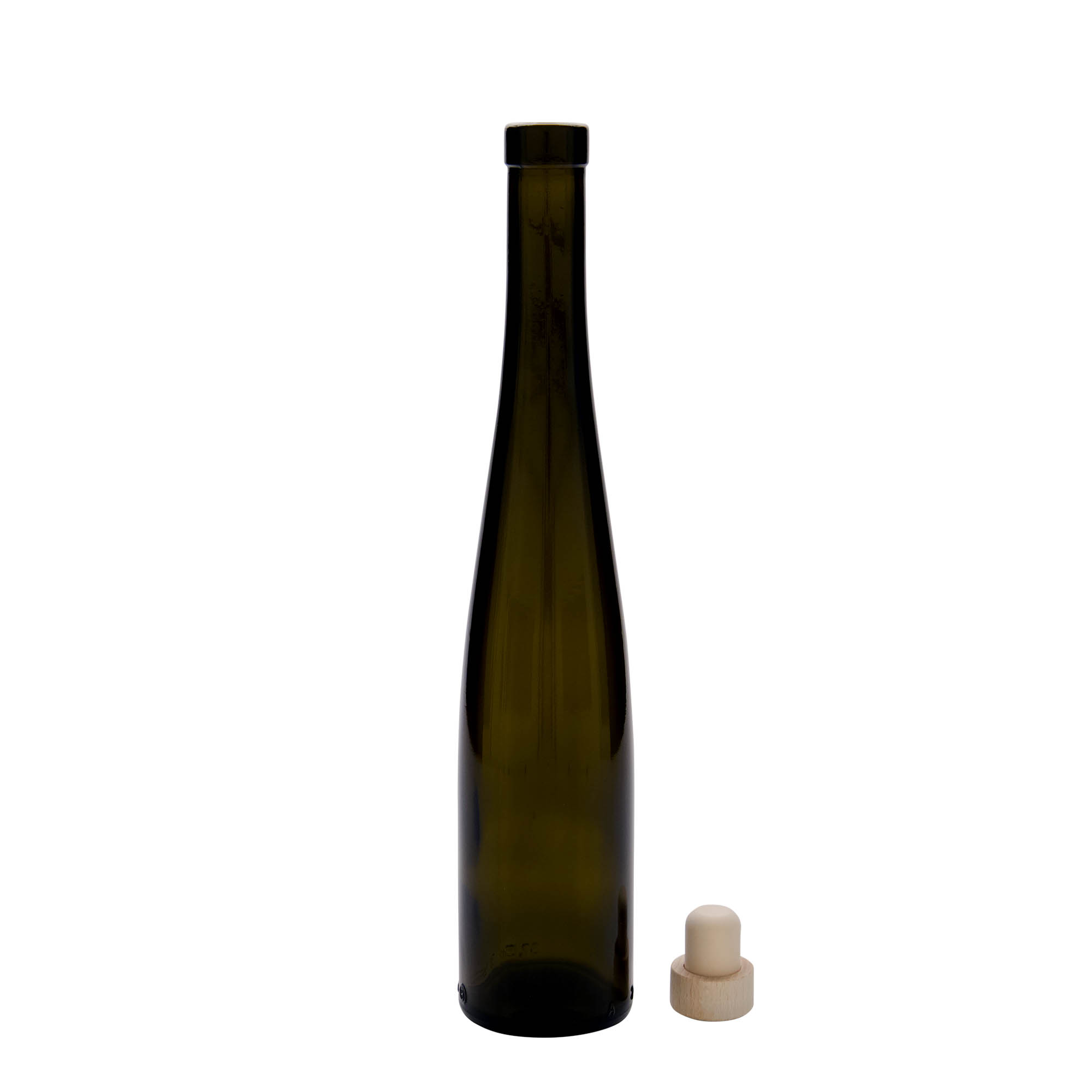 Sticlă de sticlă de 375 ml „Weinschlegel”, verde antic, gura: dop de plută Sticlă de sticlă de 375 ml „Weinschlegel”, verde antic, gura: dop de plută