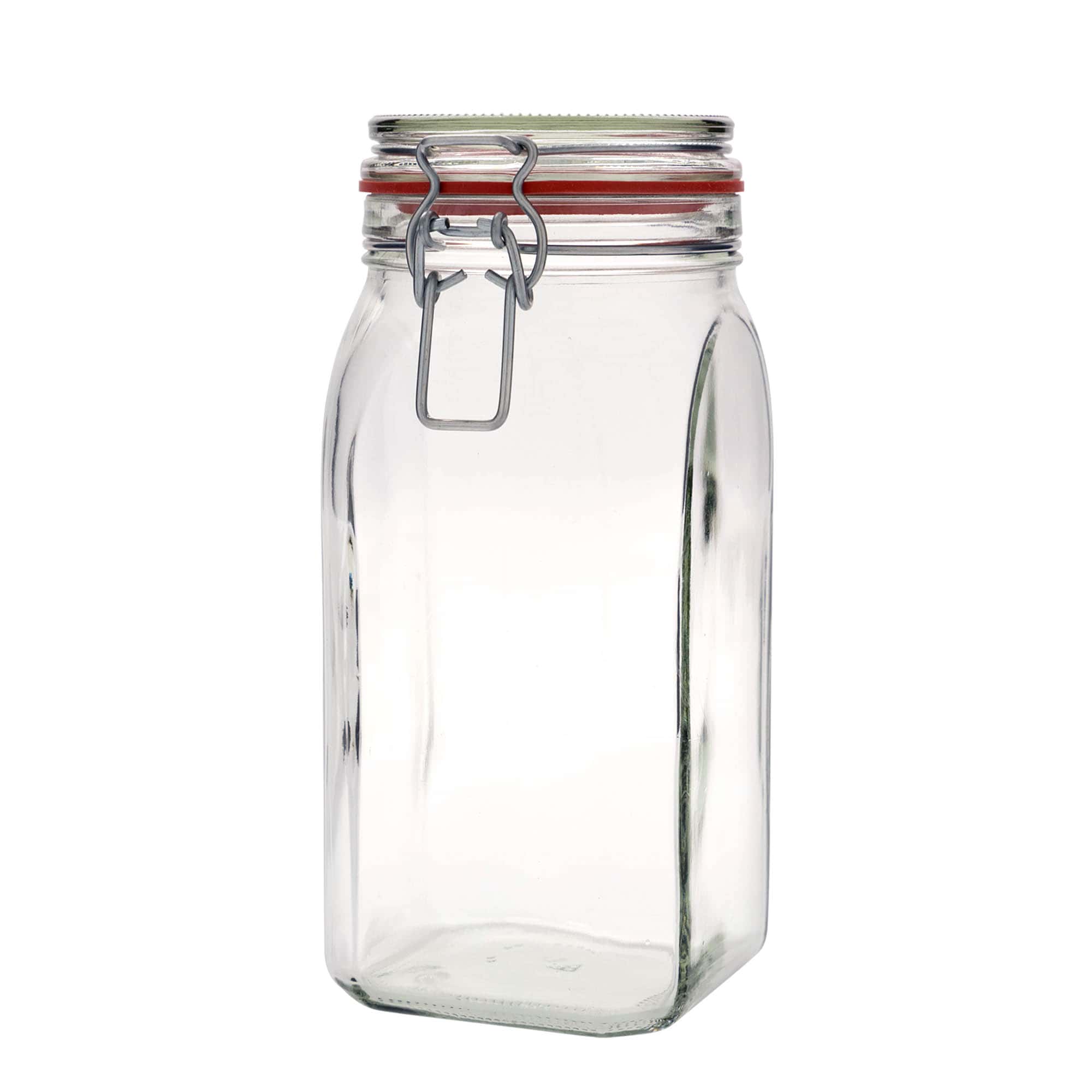1.540 ml borcan cu clemă metalică #, pătrat, gura: închidere cu clemă metalică