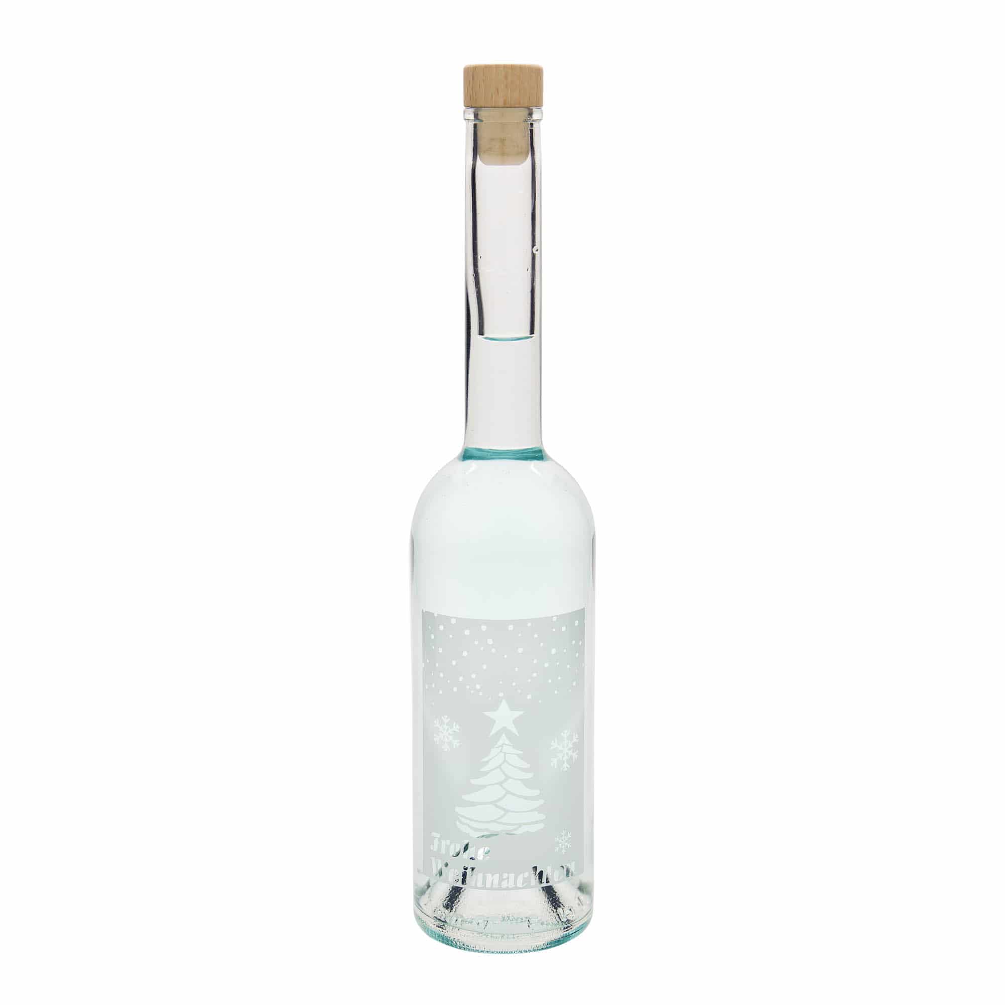 Sticlă de sticlă de 500 ml „Opera”, motiv: Crăciun alb, gură: dop de plută