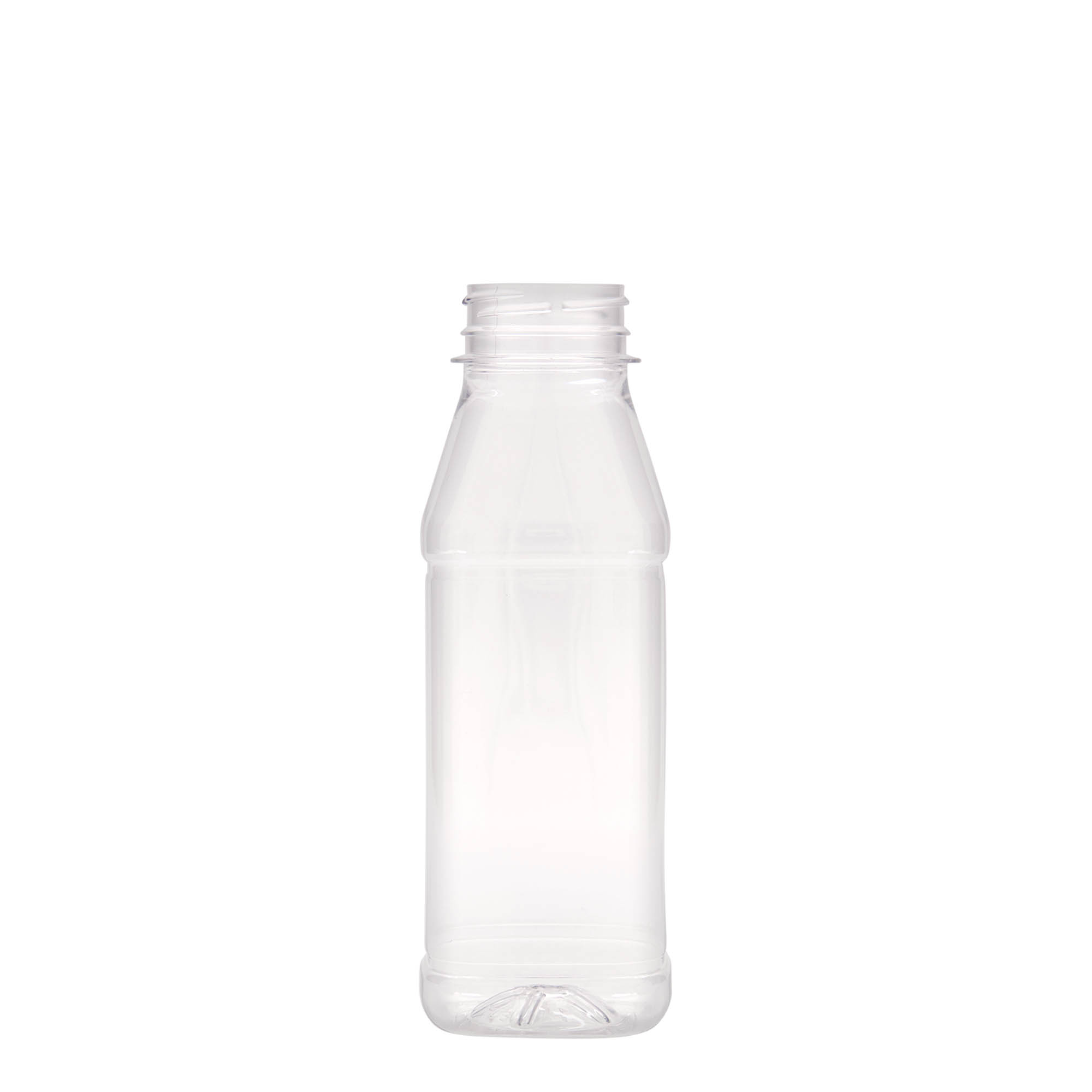 Sticlă PET de 330 ml „Milk and Juice Carré”, pătrată, plastic, gura: 38 mm Sticlă PET de 330 ml „Milk and Juice Carré”, pătrată, plastic, gura: 38 mm