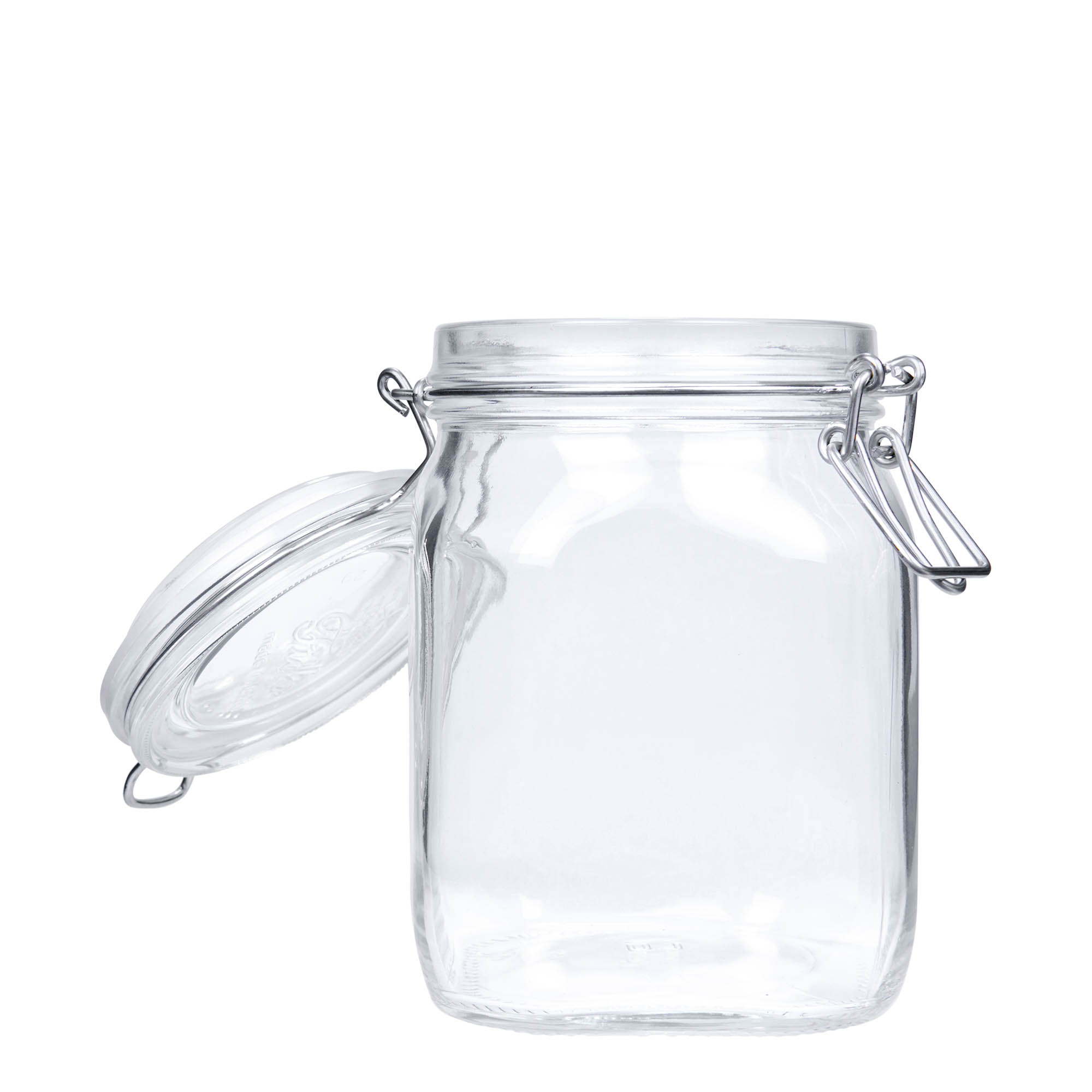 1.000 ml borcan cu clemă metalică „Fido”, pătrat, gura: închidere cu clemă metalică 1.000 ml borcan cu clemă metalică „Fido”, pătrat, gura: închidere cu clemă metalică