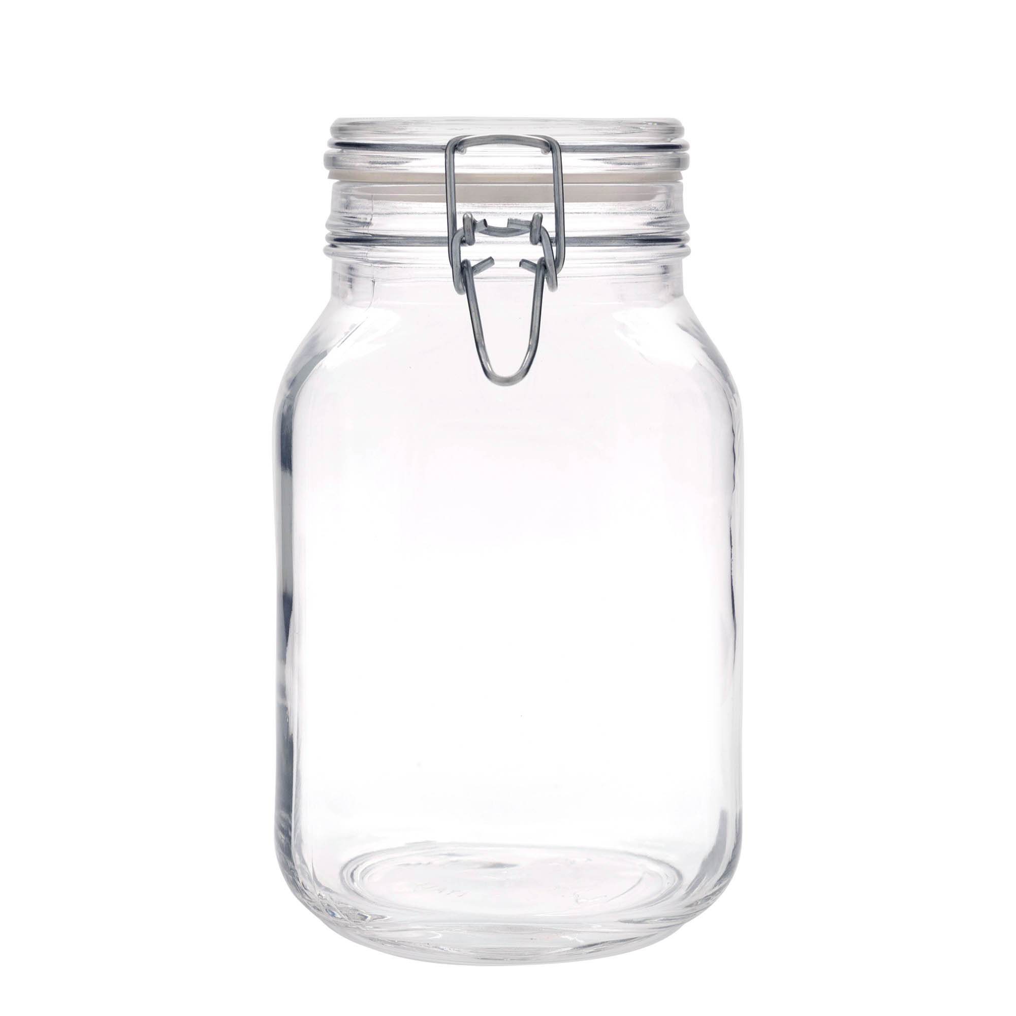 2.000 ml borcan cu clemă metalică „Fido”, pătrat, gura: închidere cu clemă metalică
