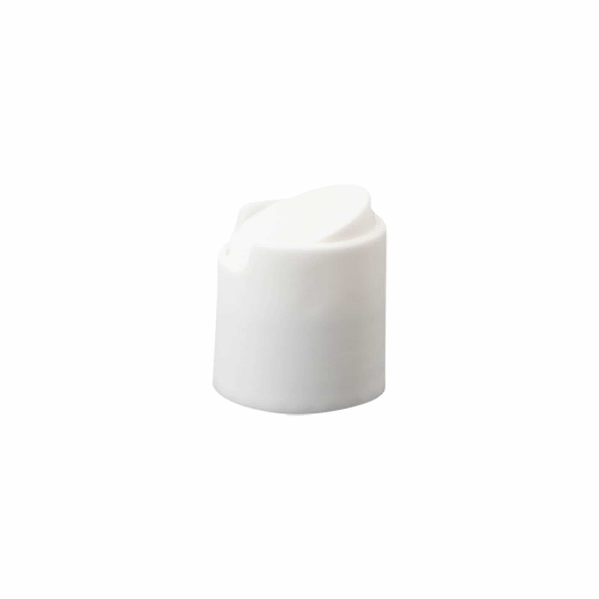 Capac cu filet Disc Top, plastic PP, alb, pentru gura: 24/410
