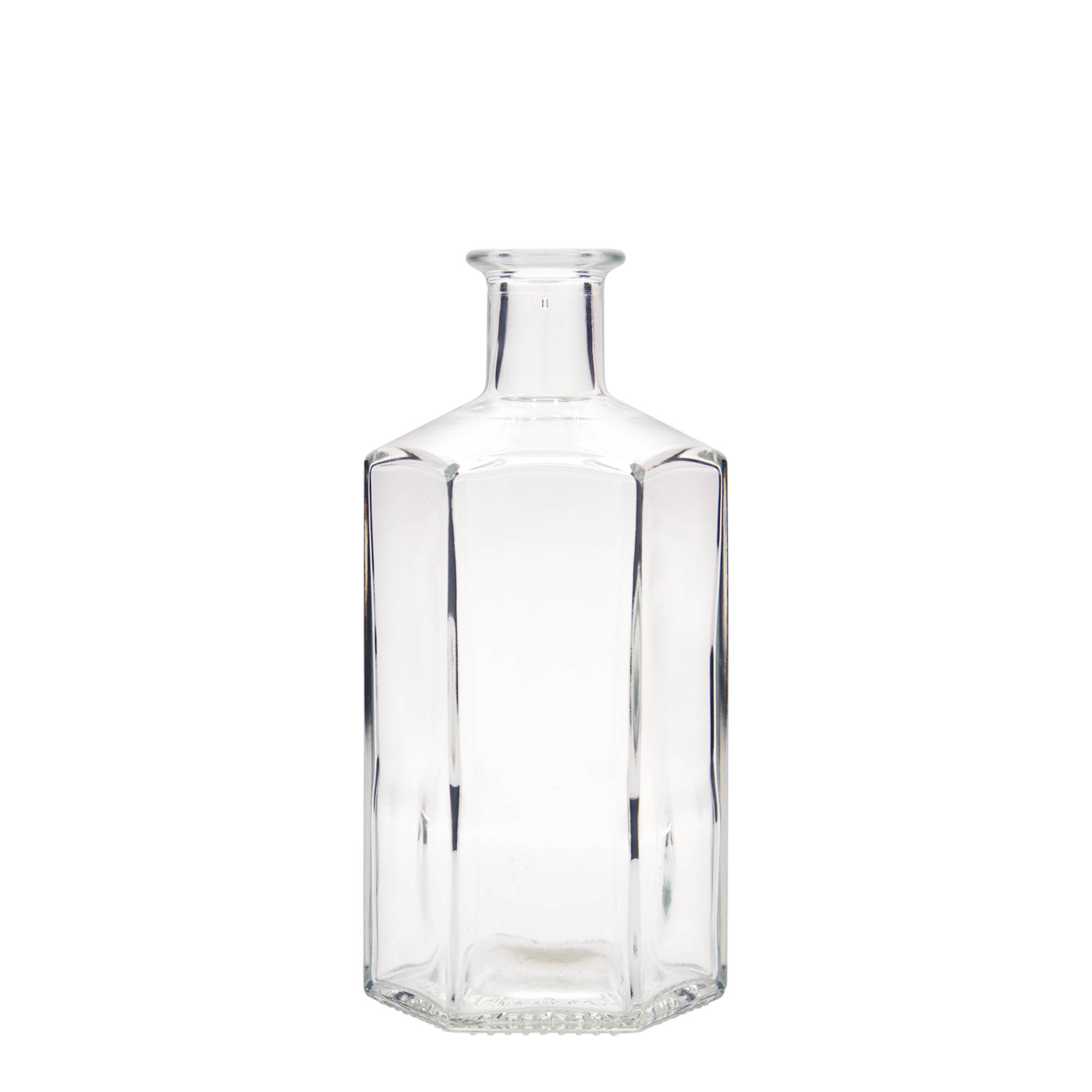 Sticlă de sticlă de 500 ml farmacist 'Jimmy', hexagonală, gura: dop de plută