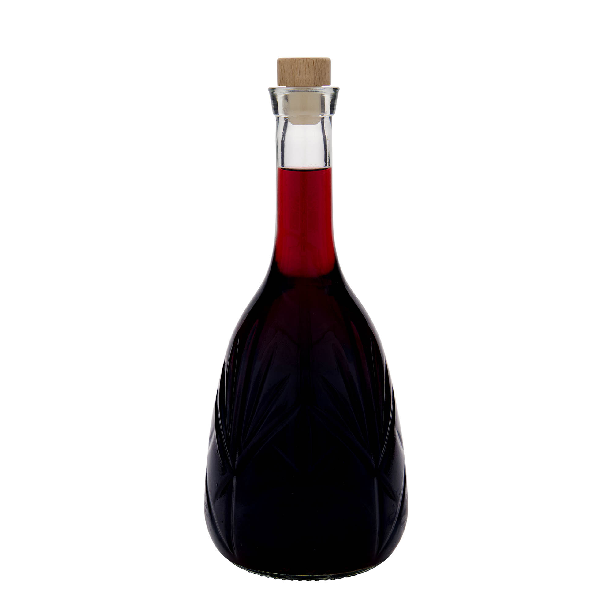 Sticlă de sticlă de 1.000 ml „Reliefa”, gura: dop de plută