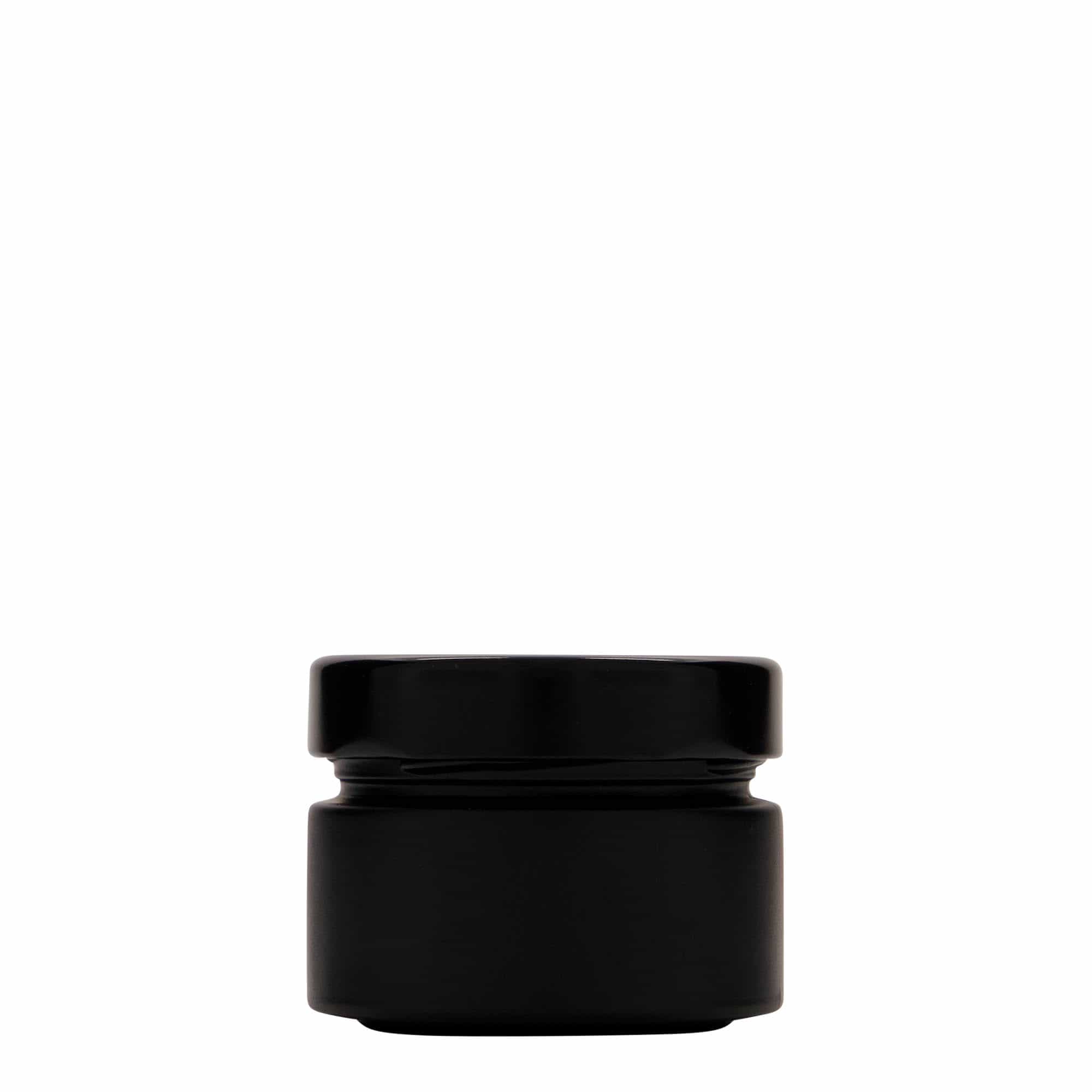 130 ml borcan rotund 'Aurora', negru, gura: Deep-Twist-Off (DTO 66)